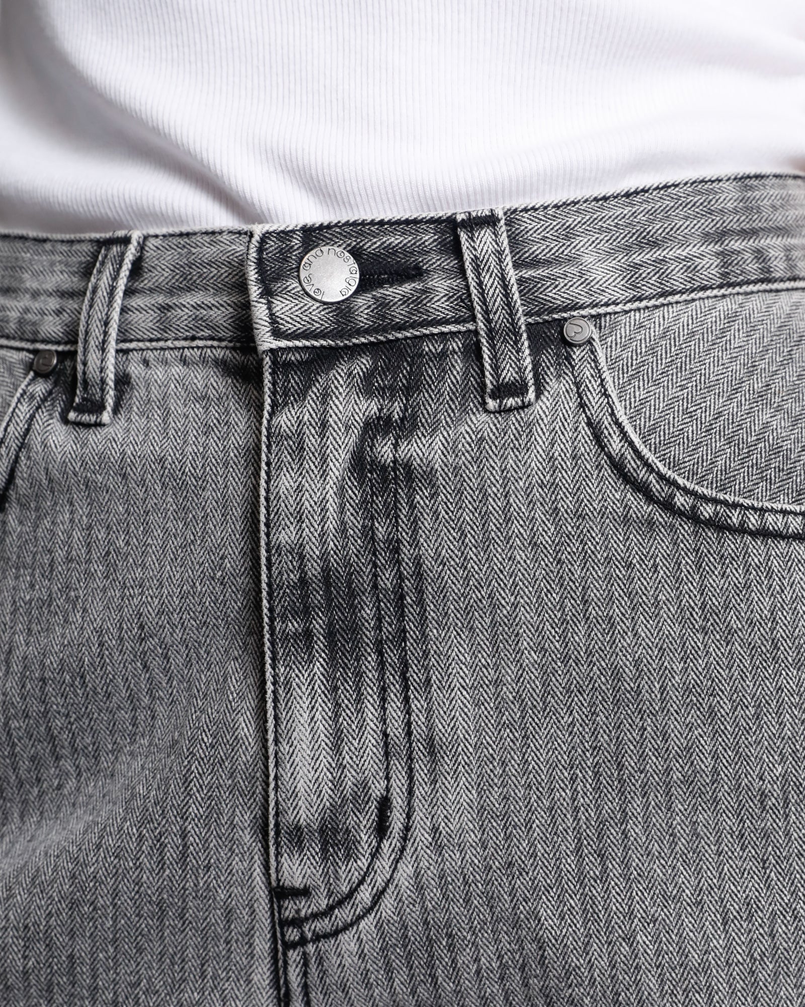 Cindy Denim Short - Black Herringbone