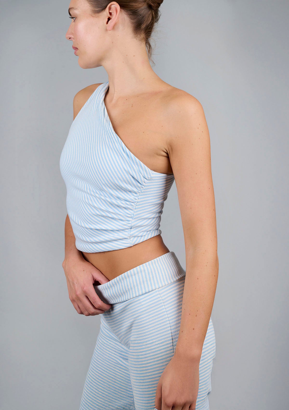 Roller Girl Top - Light Blue / White