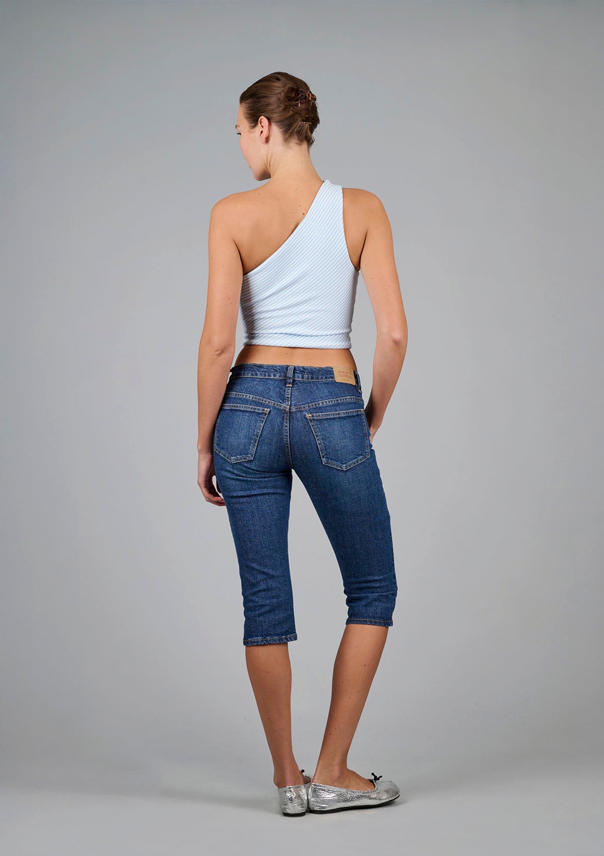 Roller Girl Top - Light Blue / White