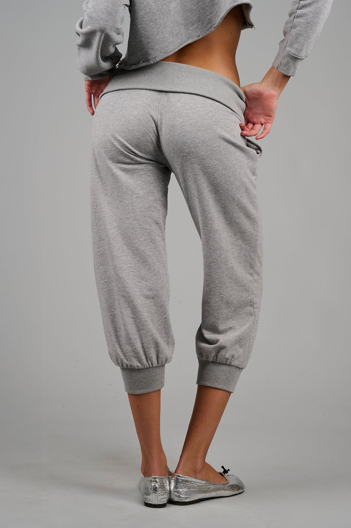 ‘Weekender’ Capri Track Pant - Grey Marl