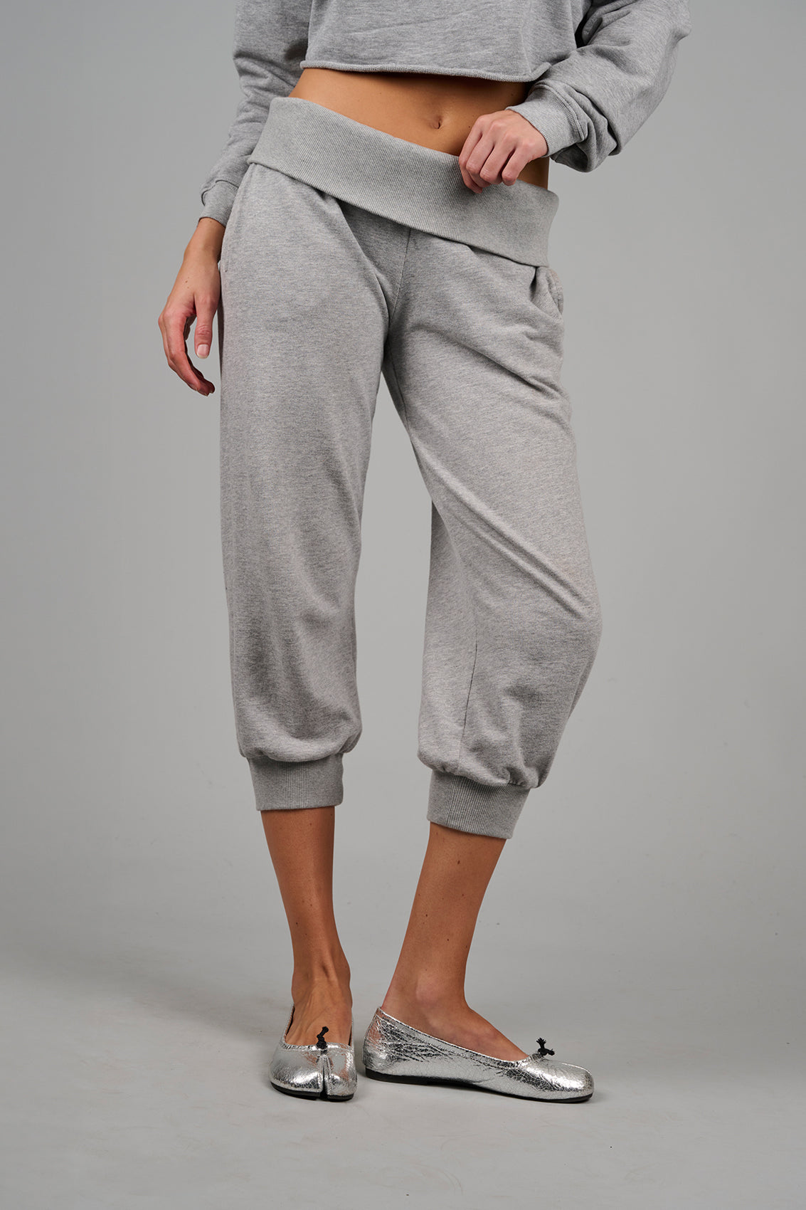 ‘Weekender’ Capri Track Pant - Grey Marl