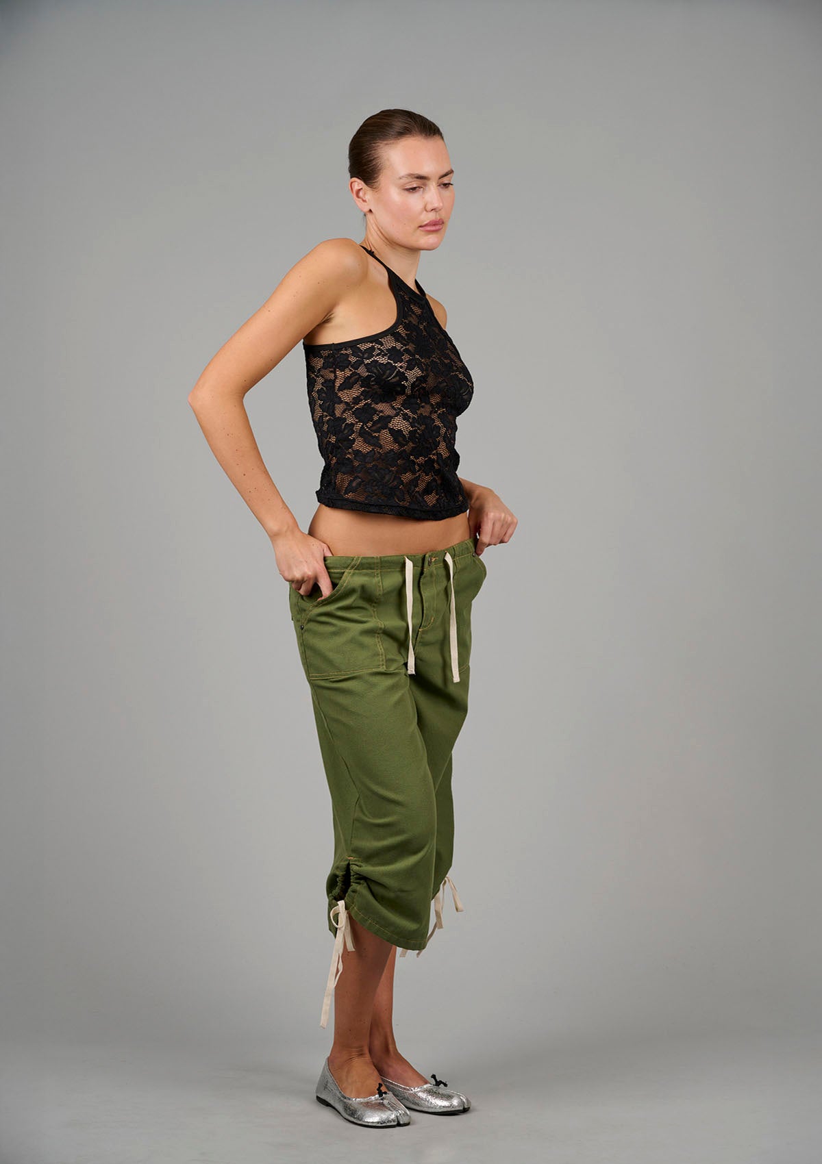 Big Bully Capri Drawstring Pant - Olive