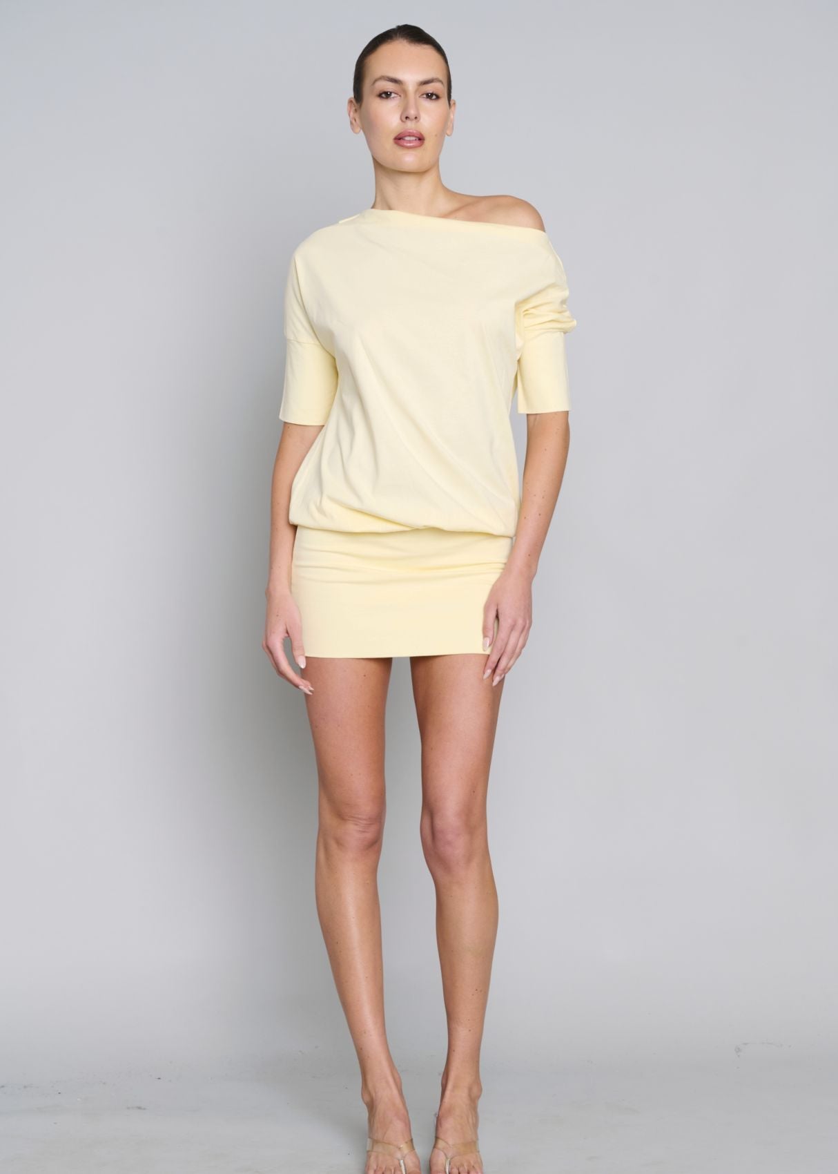 Gabby Ballet Tee Dress - Lemon Yellow