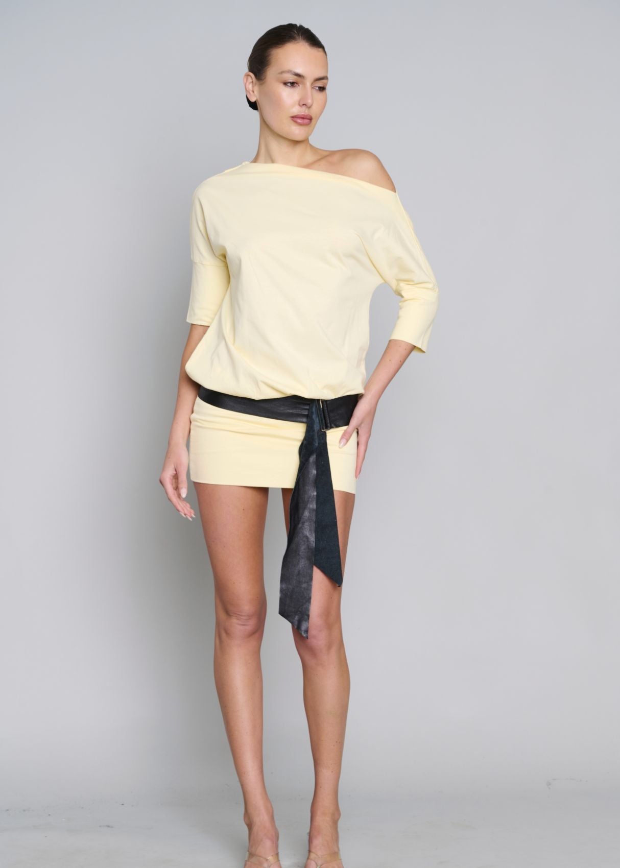 Gabby Ballet Tee Dress - Lemon Yellow