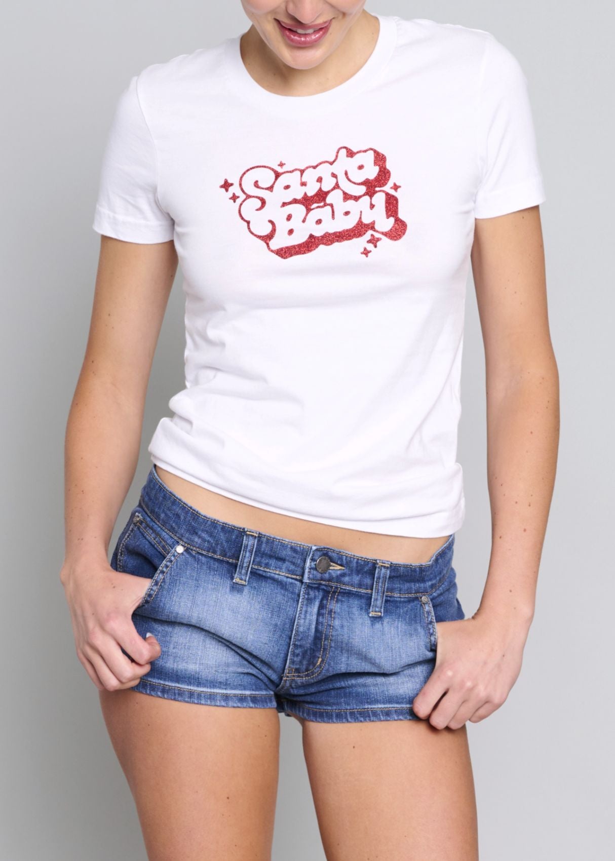 Santa Baby Glitter Print Tee