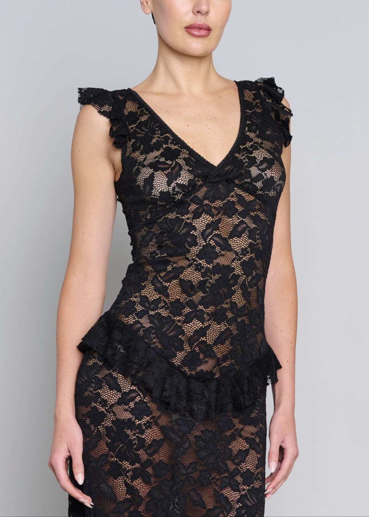 Summer Love Lace Midi Dress - Black