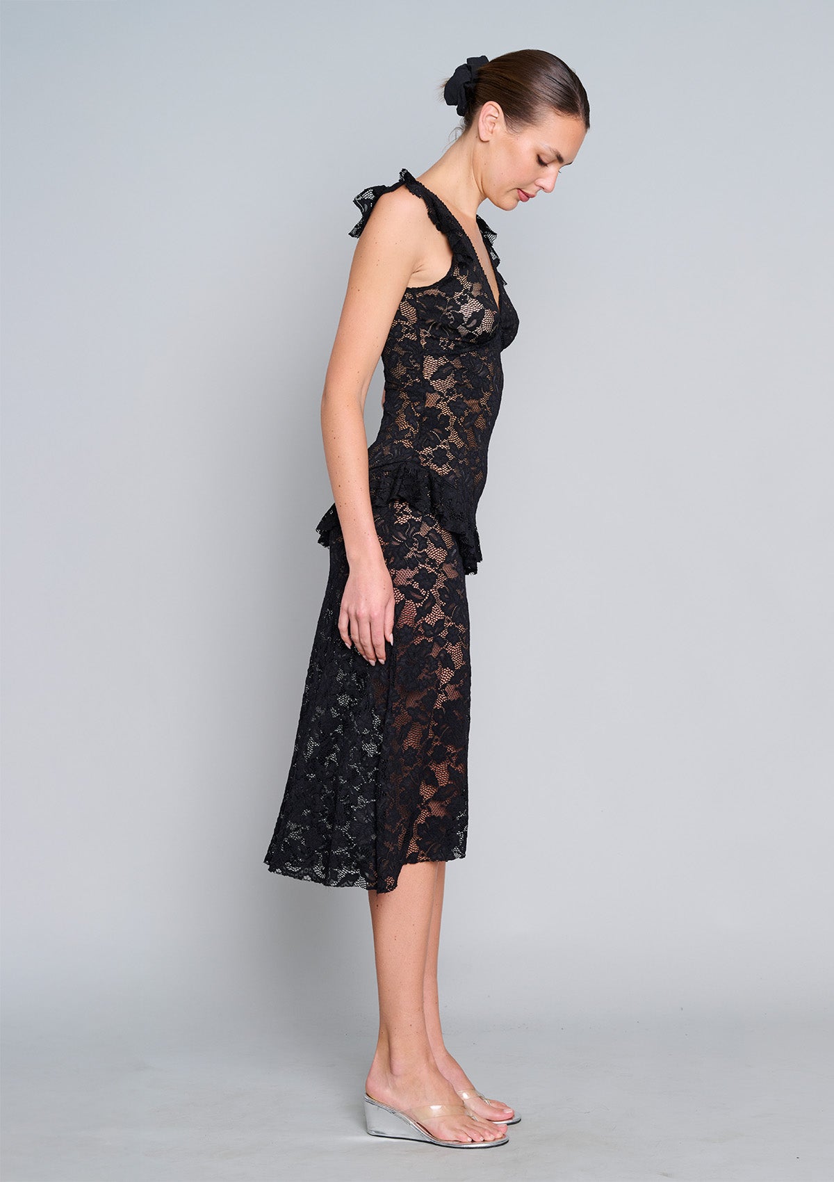 Summer Love Lace Midi Dress - Black