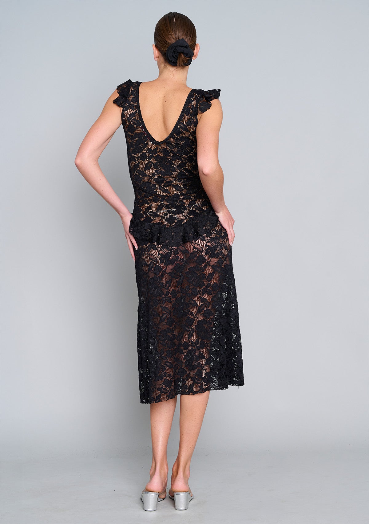 Summer Love Lace Midi Dress - Black