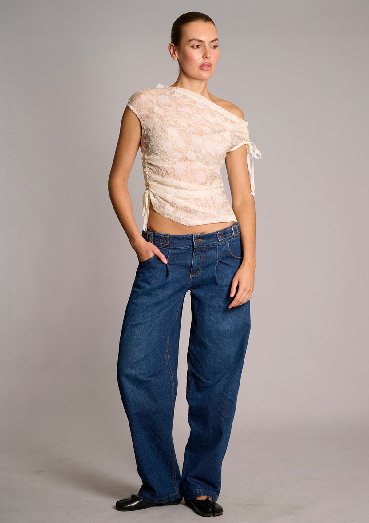 Mischa Ivory Burnout Top