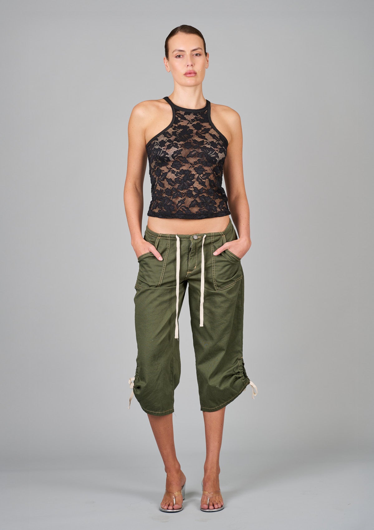 Big Bully Capri Drawstring Pant - Olive