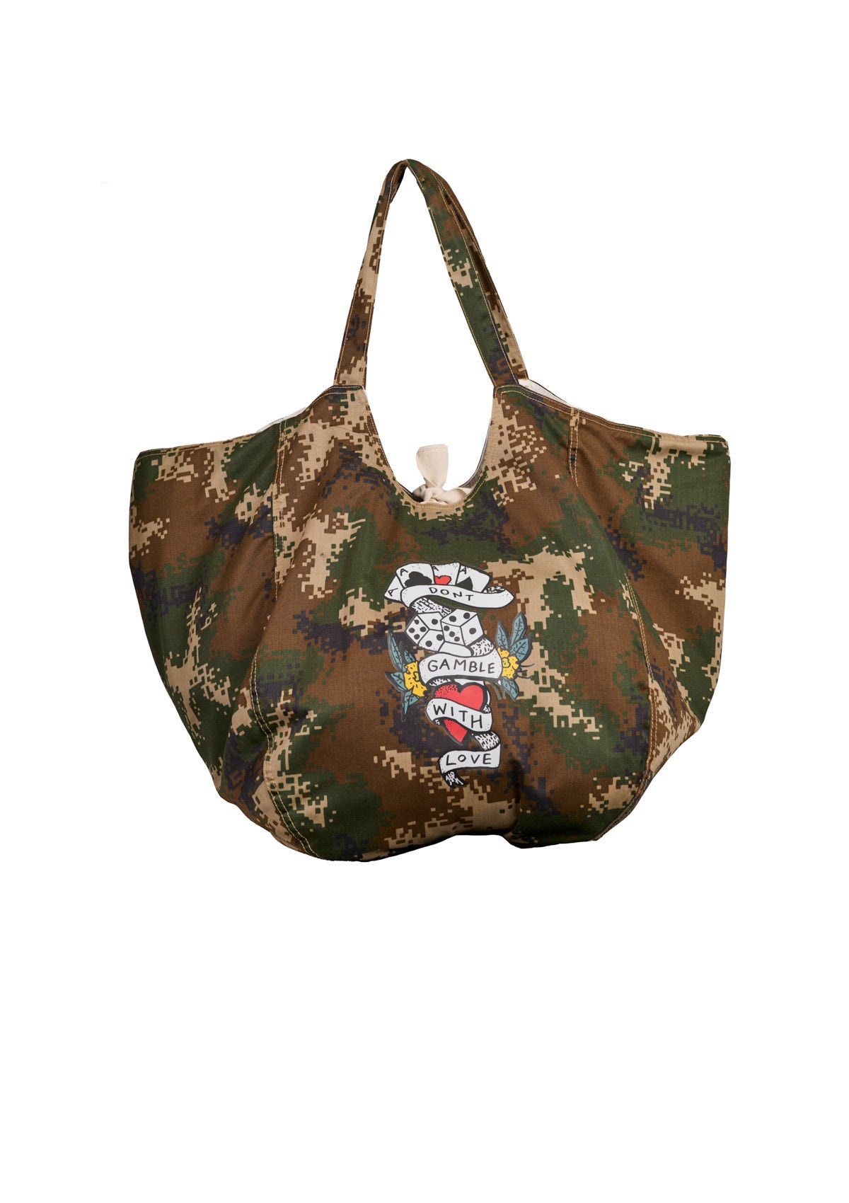 Don’t Gamble With Love Jumbo Camo Bag