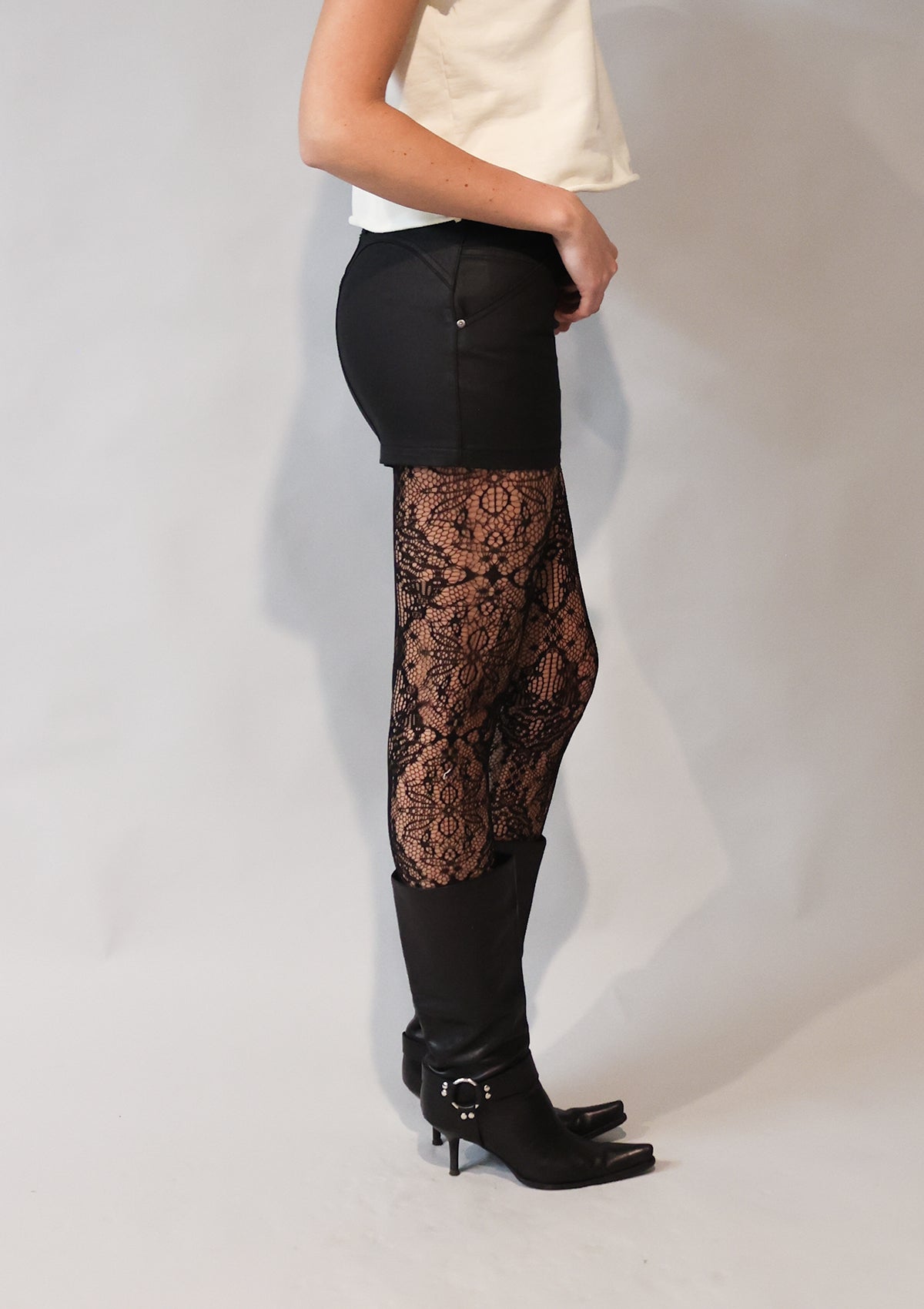 Avril Moto Mini Skirt