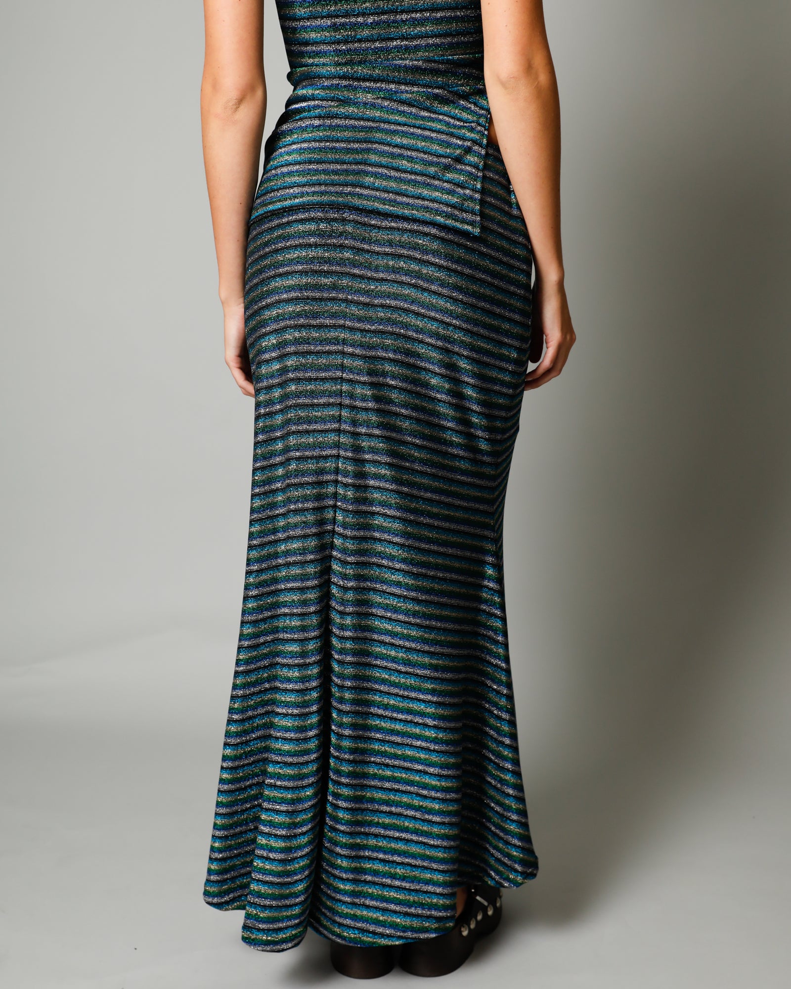 Pearl Lurex Maxi Skirt - Paradise Stripe
