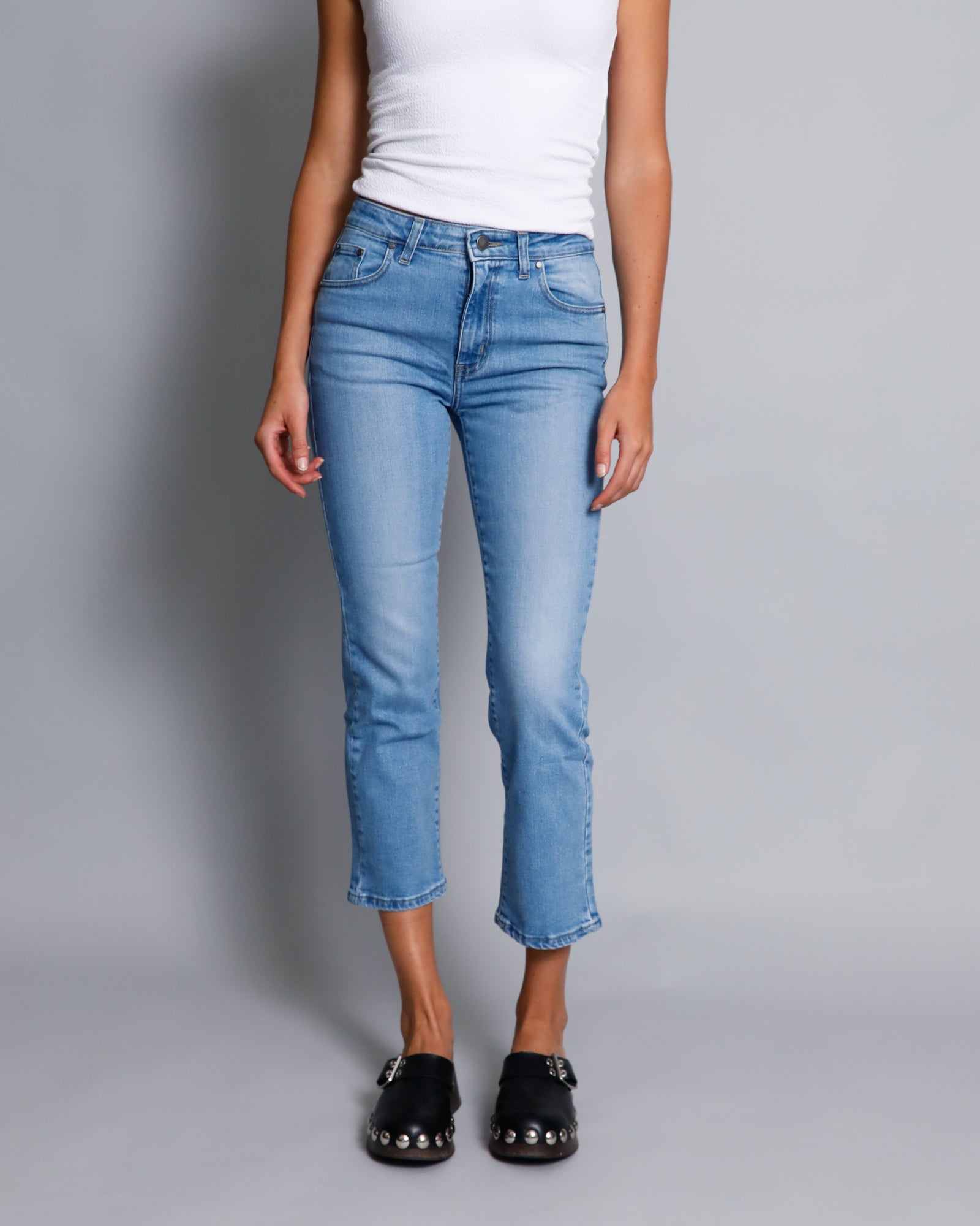 Rodger Crop Flare Jean - Pale Wash