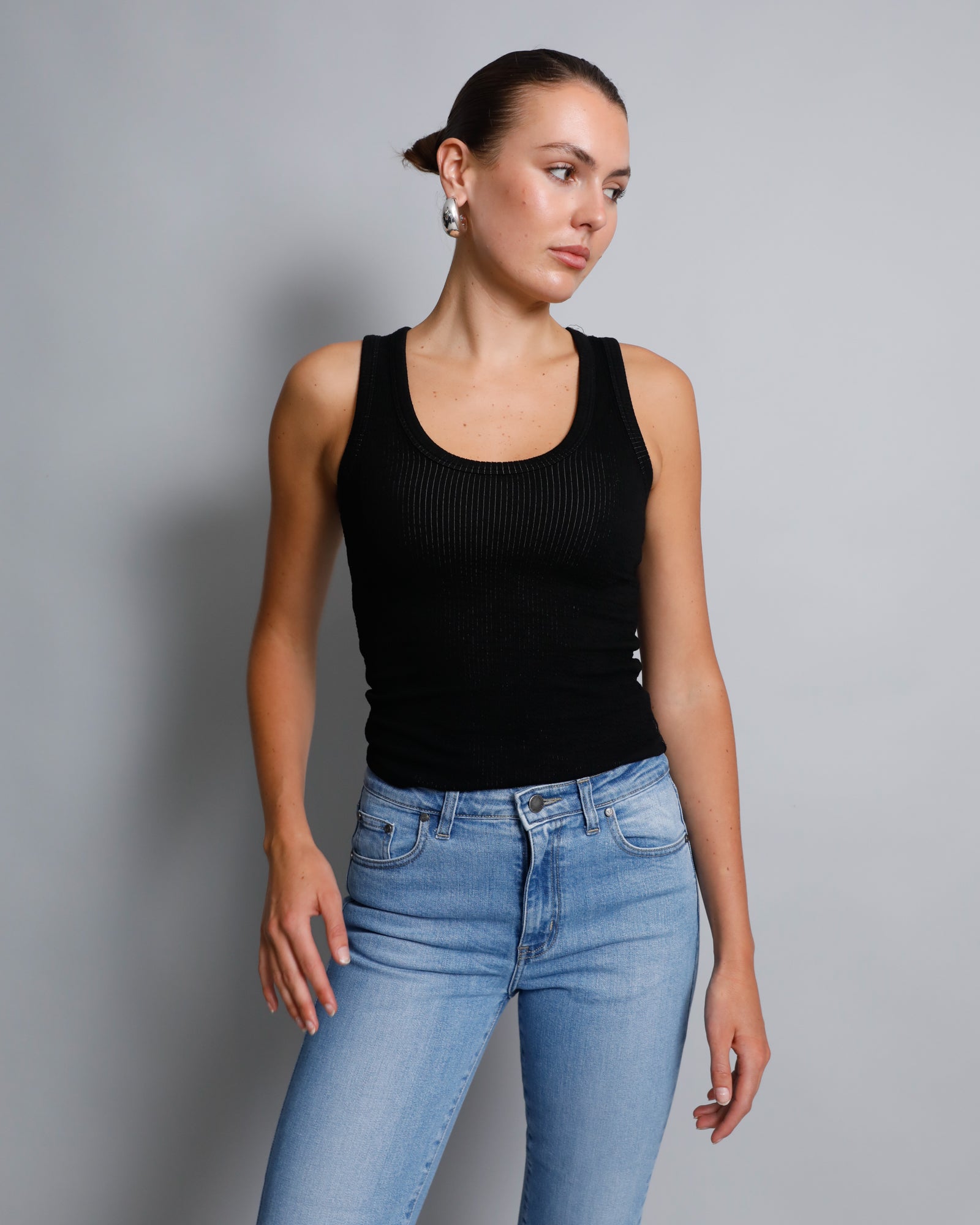 Jade Seersucker Cami - Black