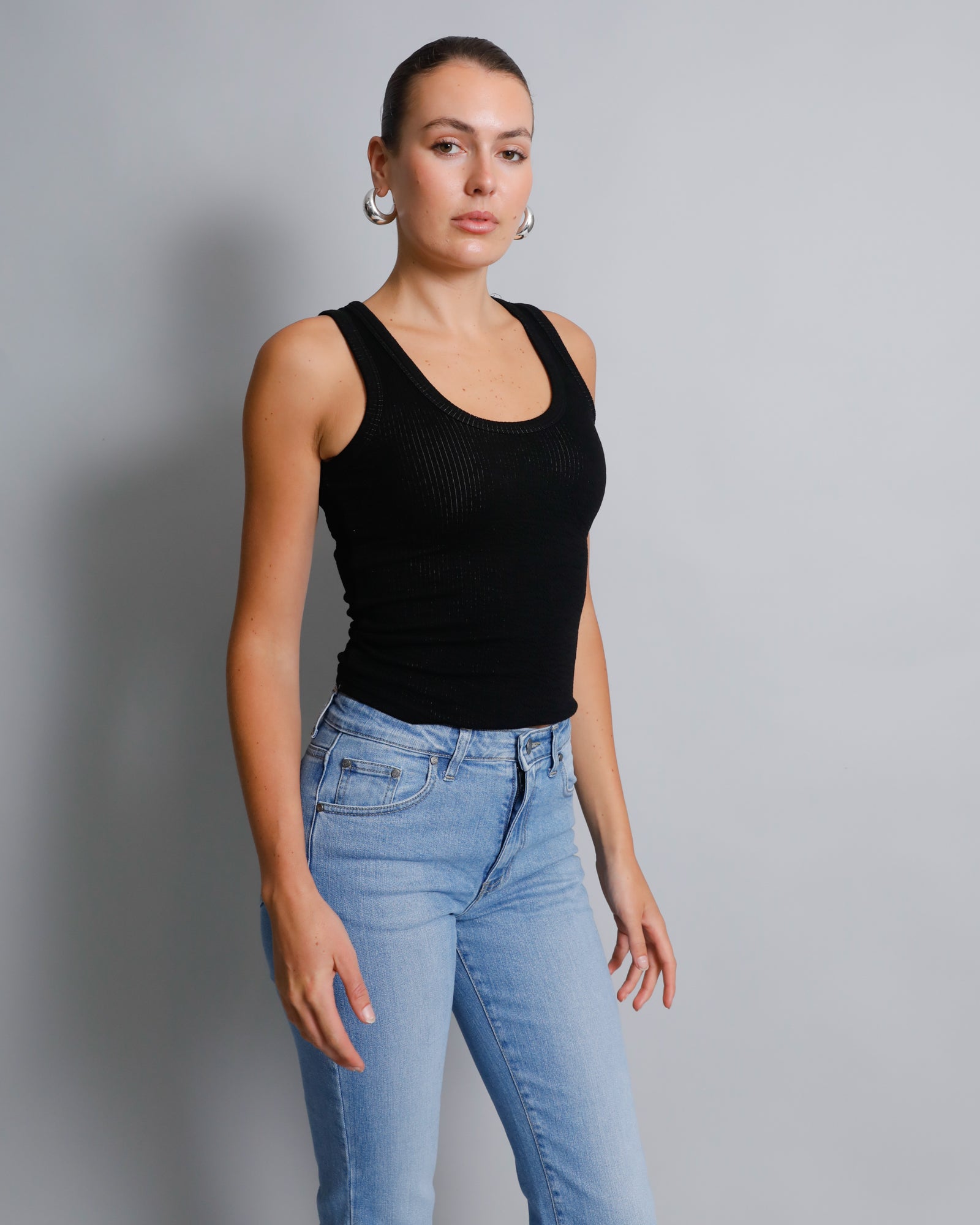 Jade Seersucker Cami - Black