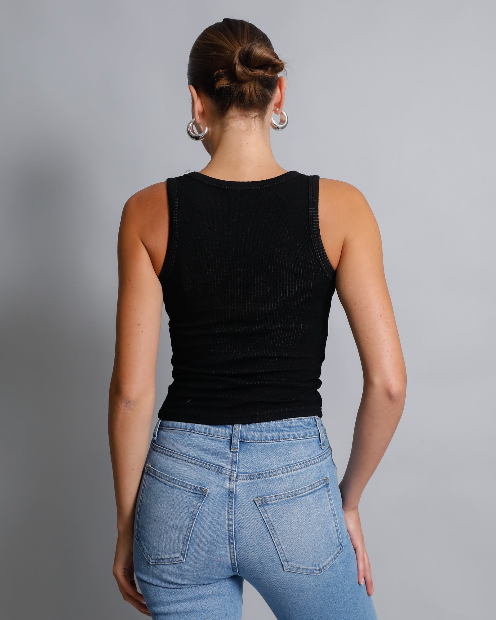 Jade Seersucker Cami - Black