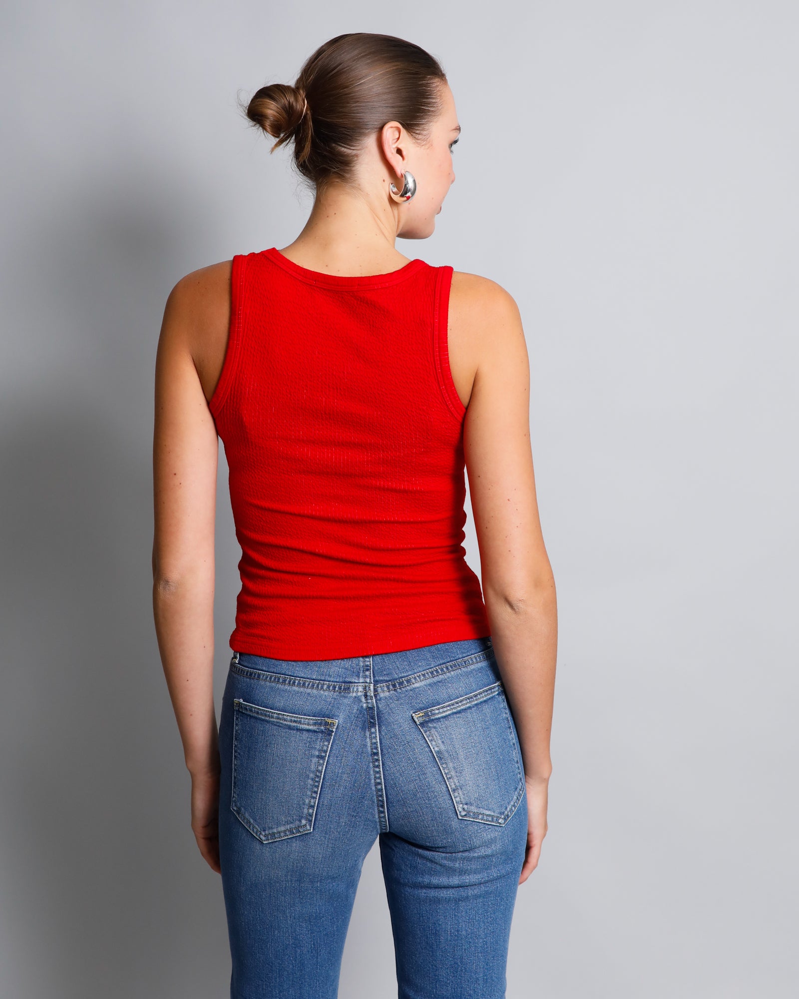 Jade Seersucker Cami - True Red