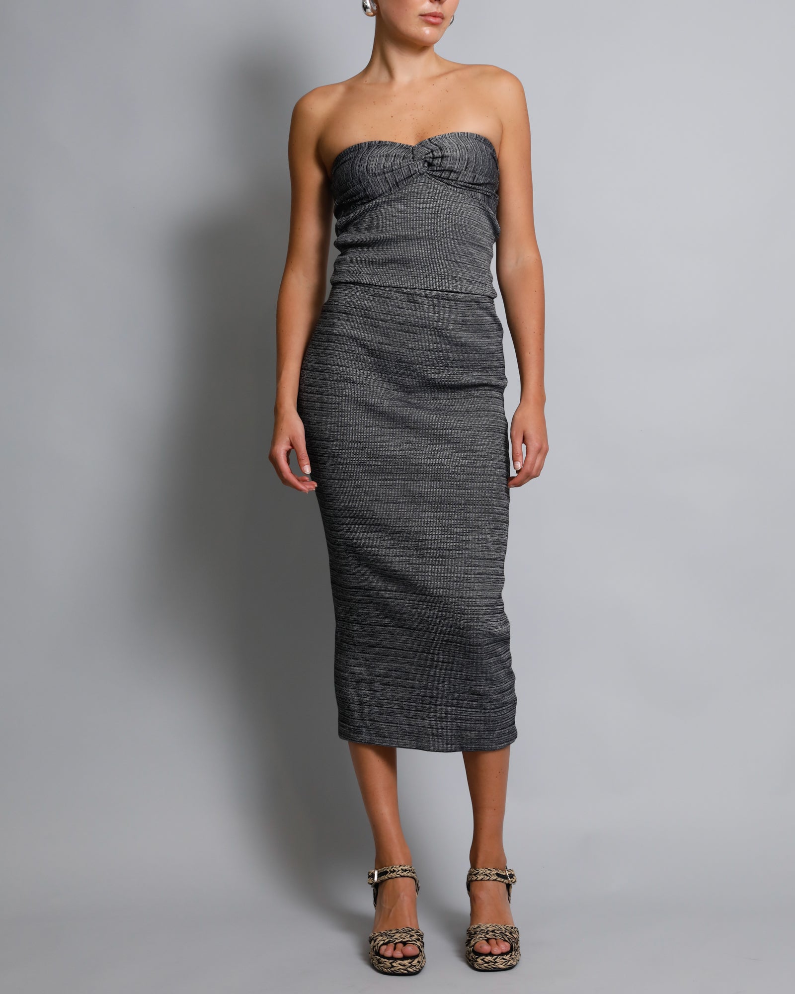 Maggie Rib Twist Top - Charcoal