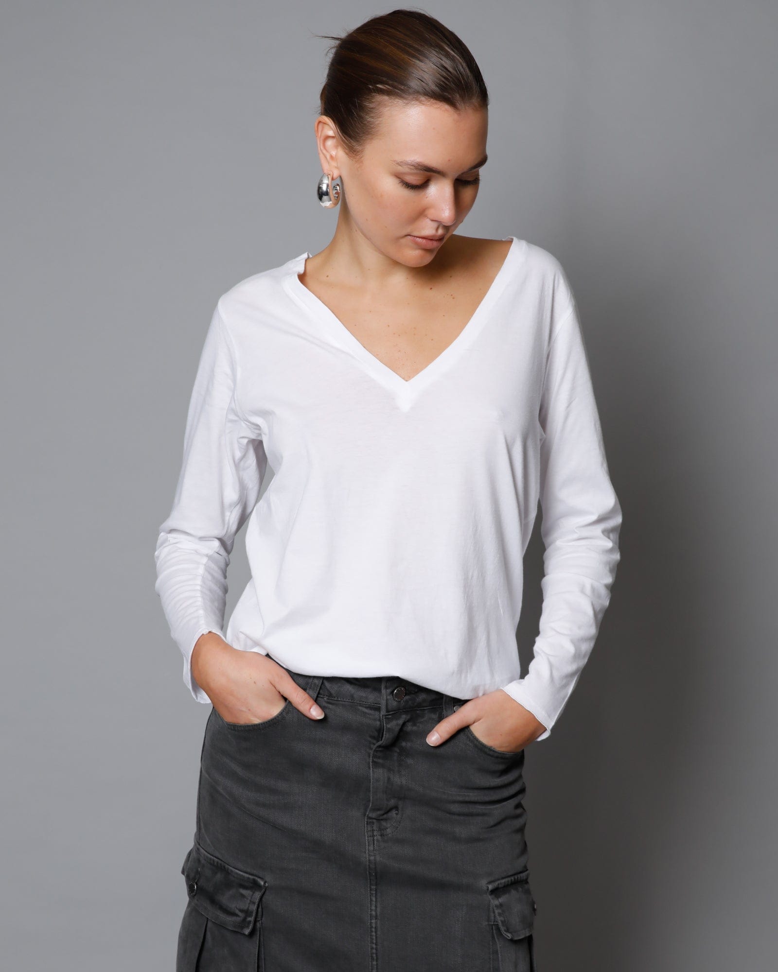 Jessie Long Sleeve Top - White