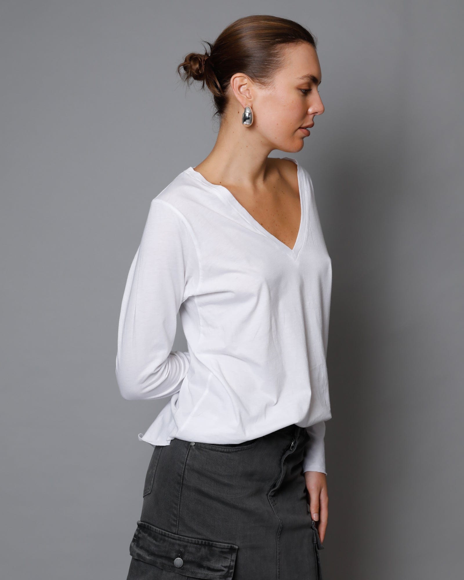 Jessie Long Sleeve Top - White