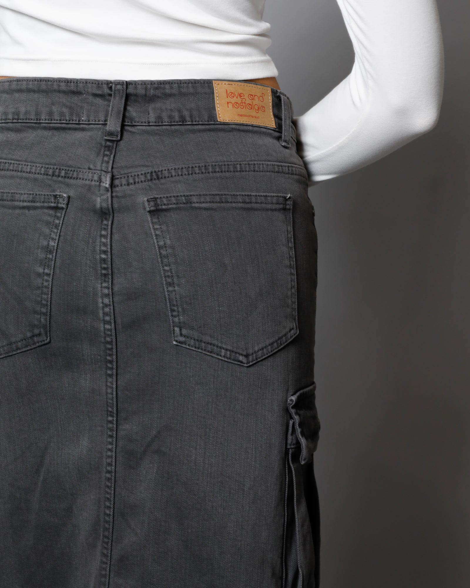 Bianca Cargo Midi Skirt - Pigment Black