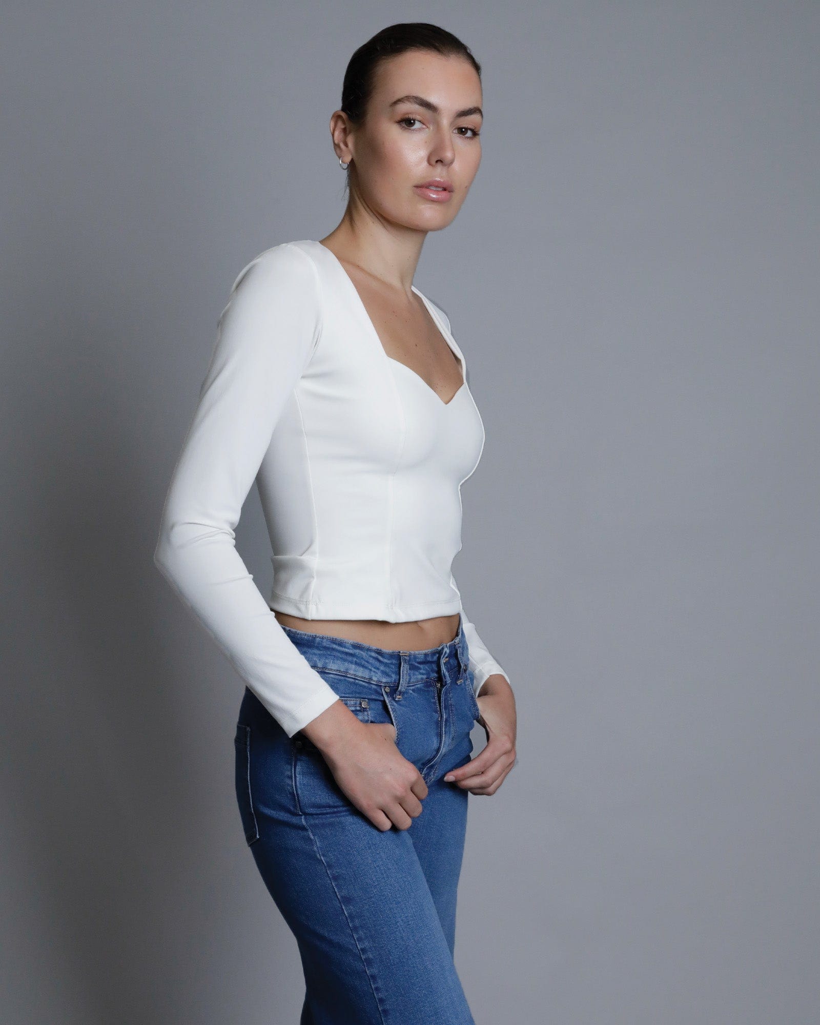 Lindsey Sweetheart Top - White