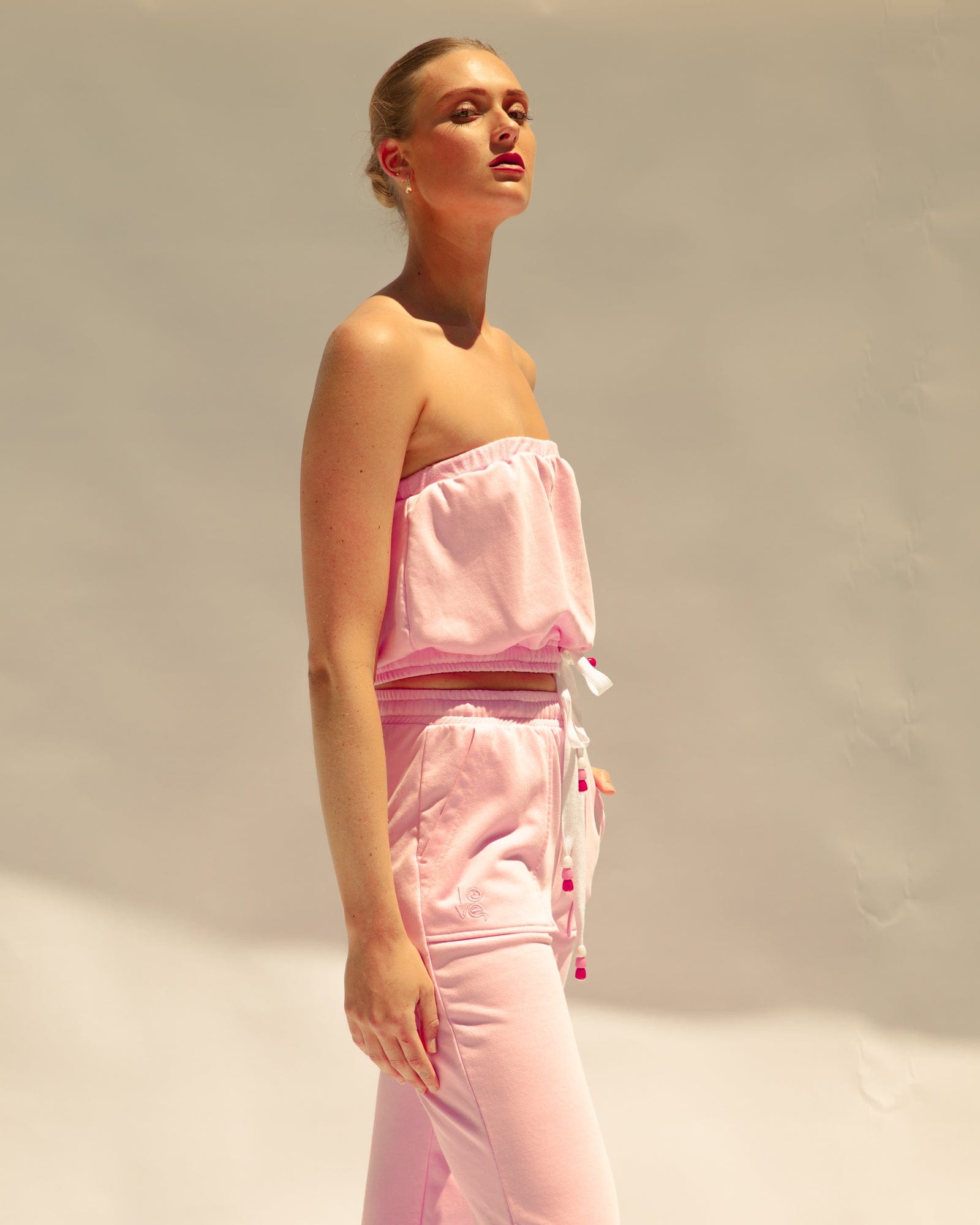 Deuce Terry Boob Tube - Pink