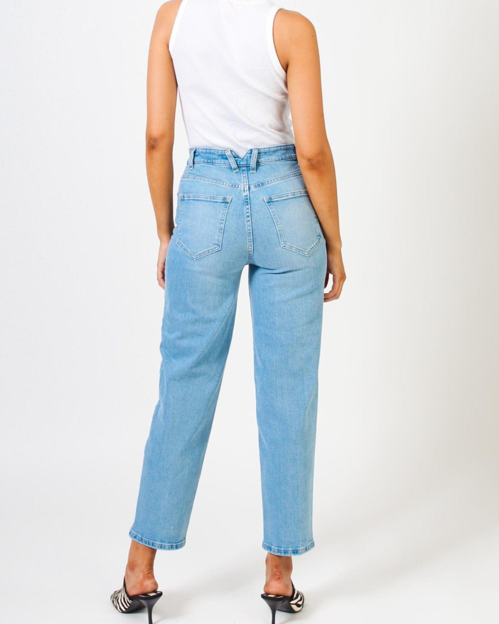 Karen 80's Mum Jean - Bondi Blue