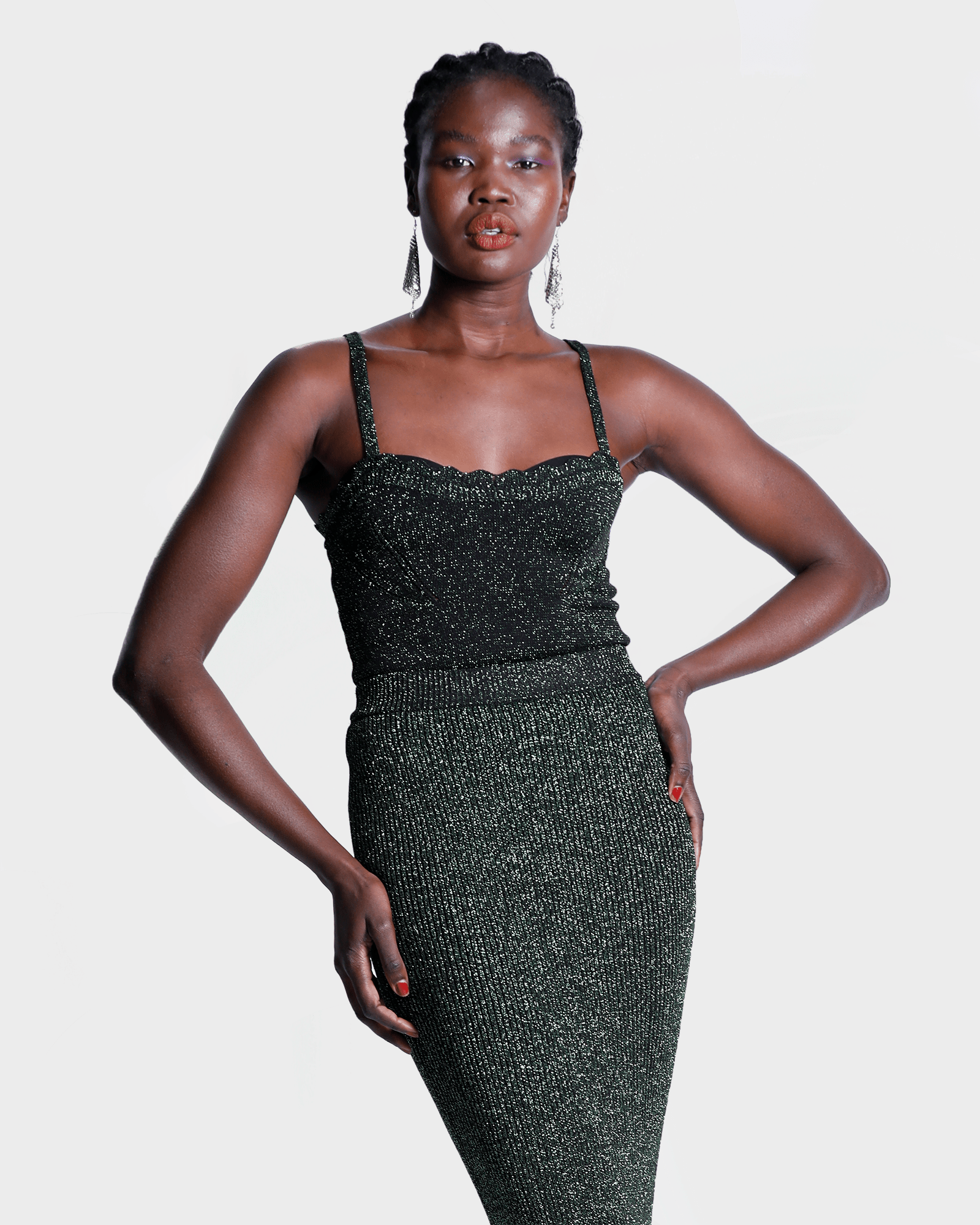 Roberta Lurex Cami - Green