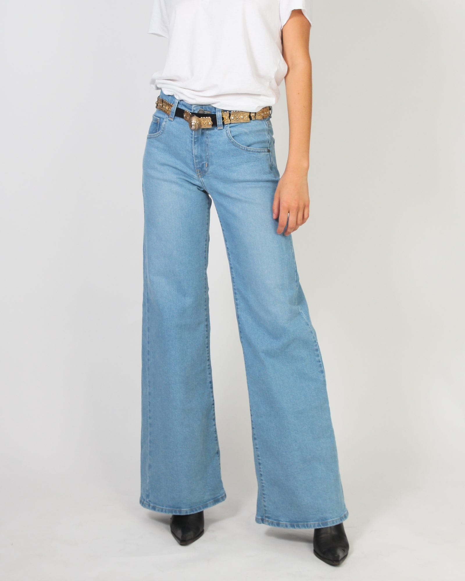 Kate Wide Leg Jean - Pale Wash