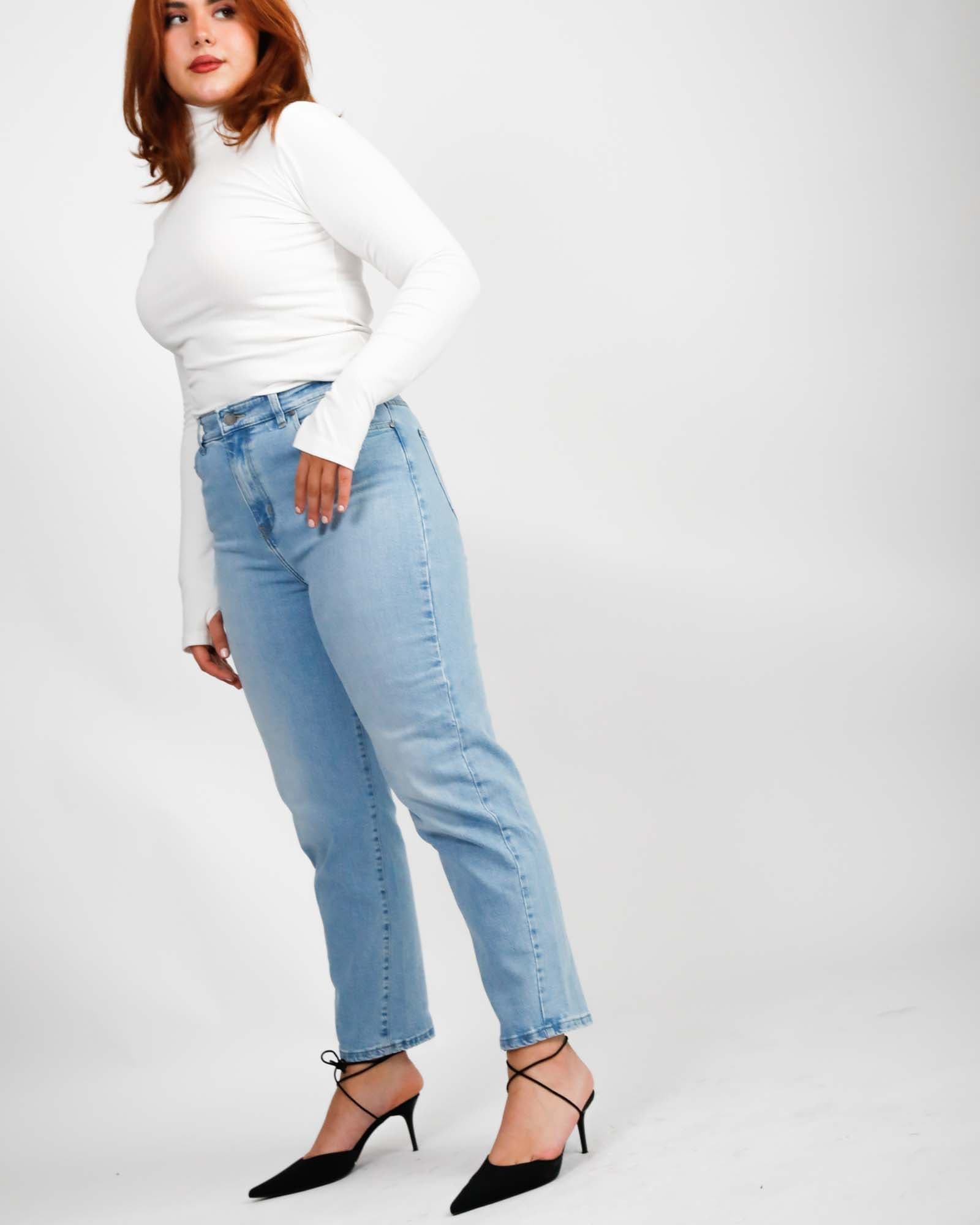 Karen 80's Mum Jean - Bondi Blue