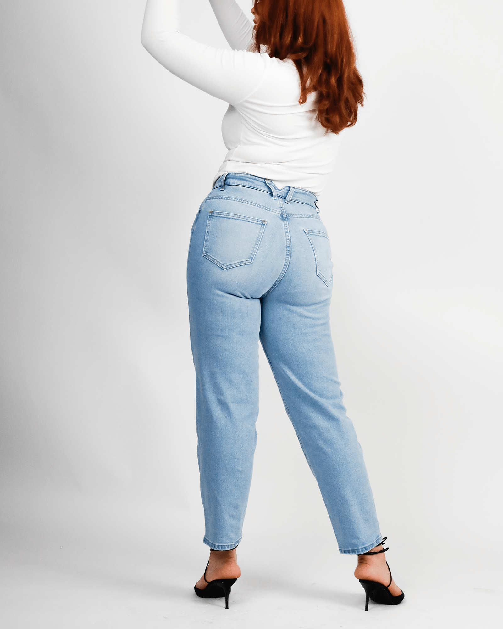 Karen 80's Mum Jean - Bondi Blue