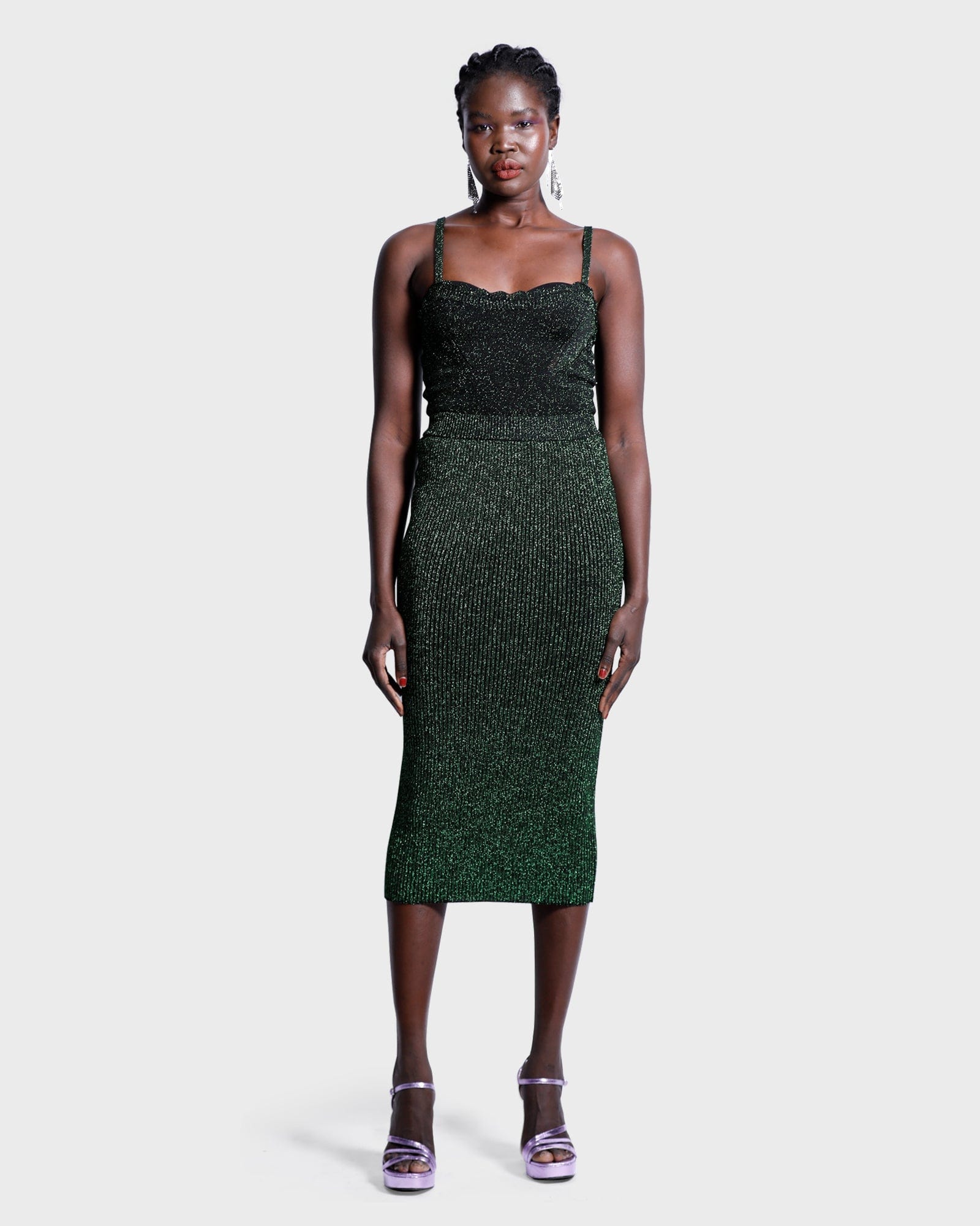 Roberta Lurex Skirt - Green