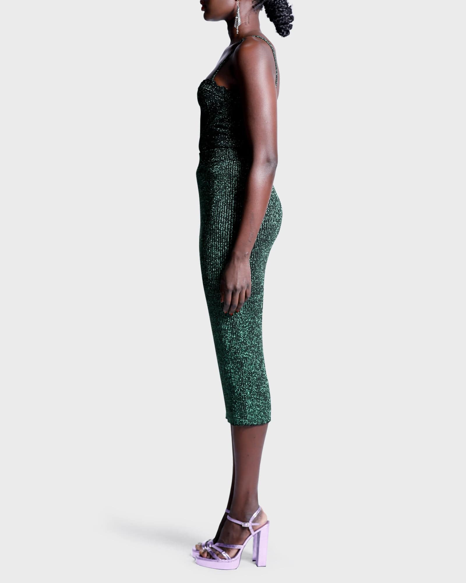 Roberta Lurex Skirt - Green