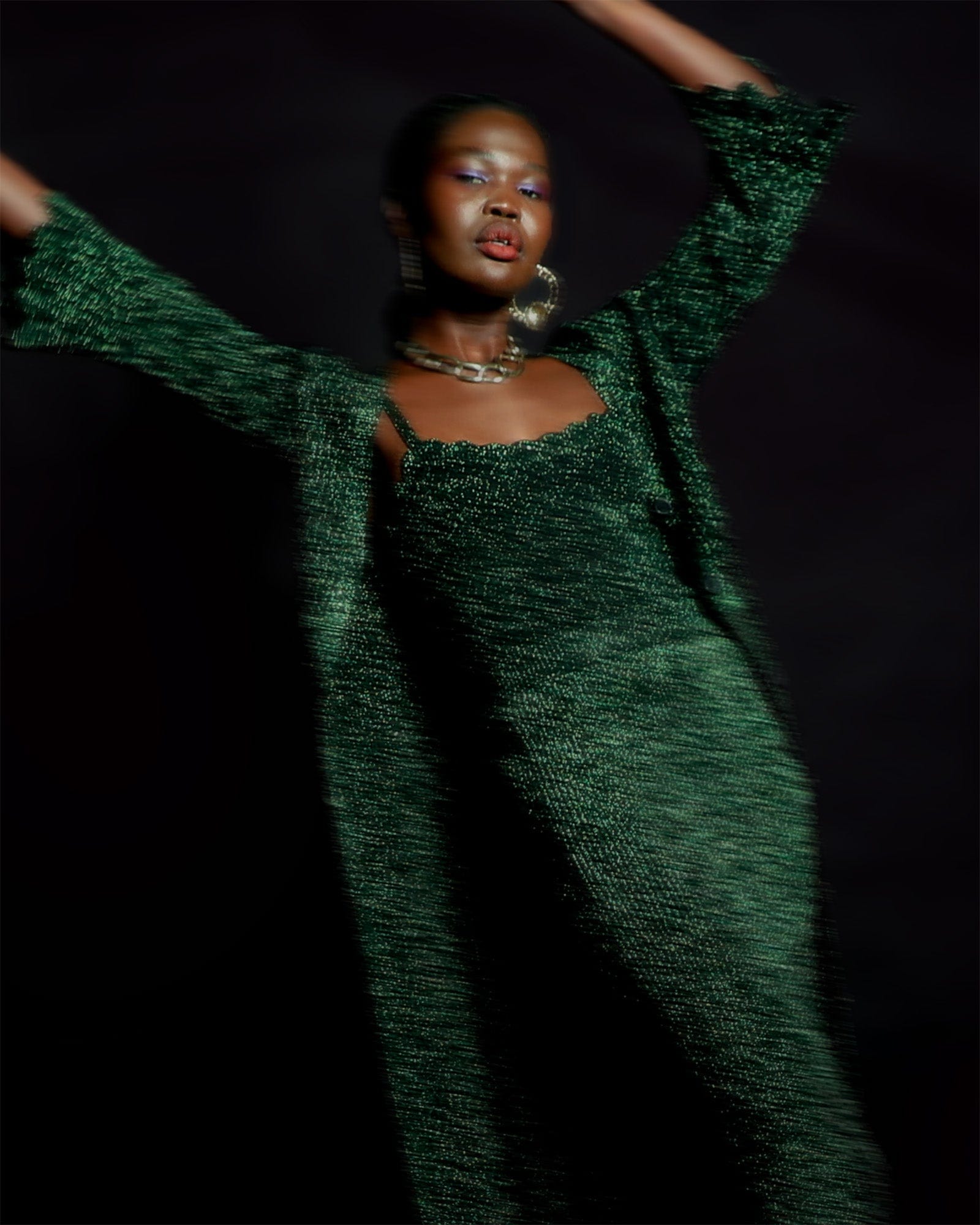 Roberta Lurex Cami - Green