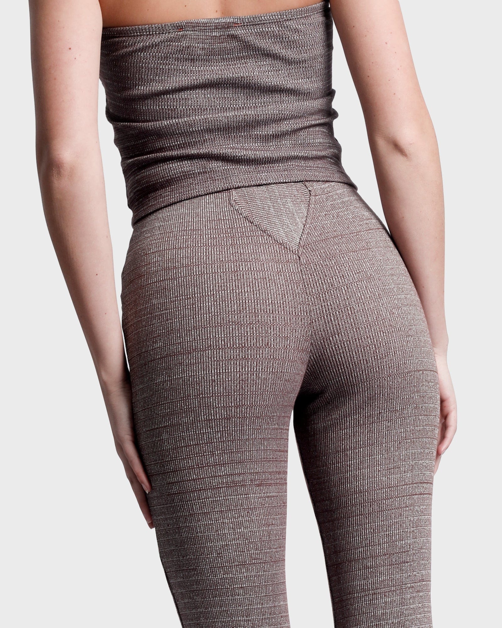 Maggie Panelled Rib Pant - Clove Brown