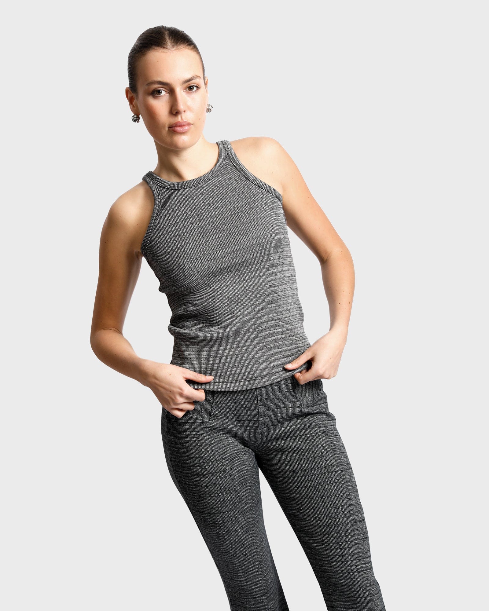 Heart Racer Singlet - Coal Black