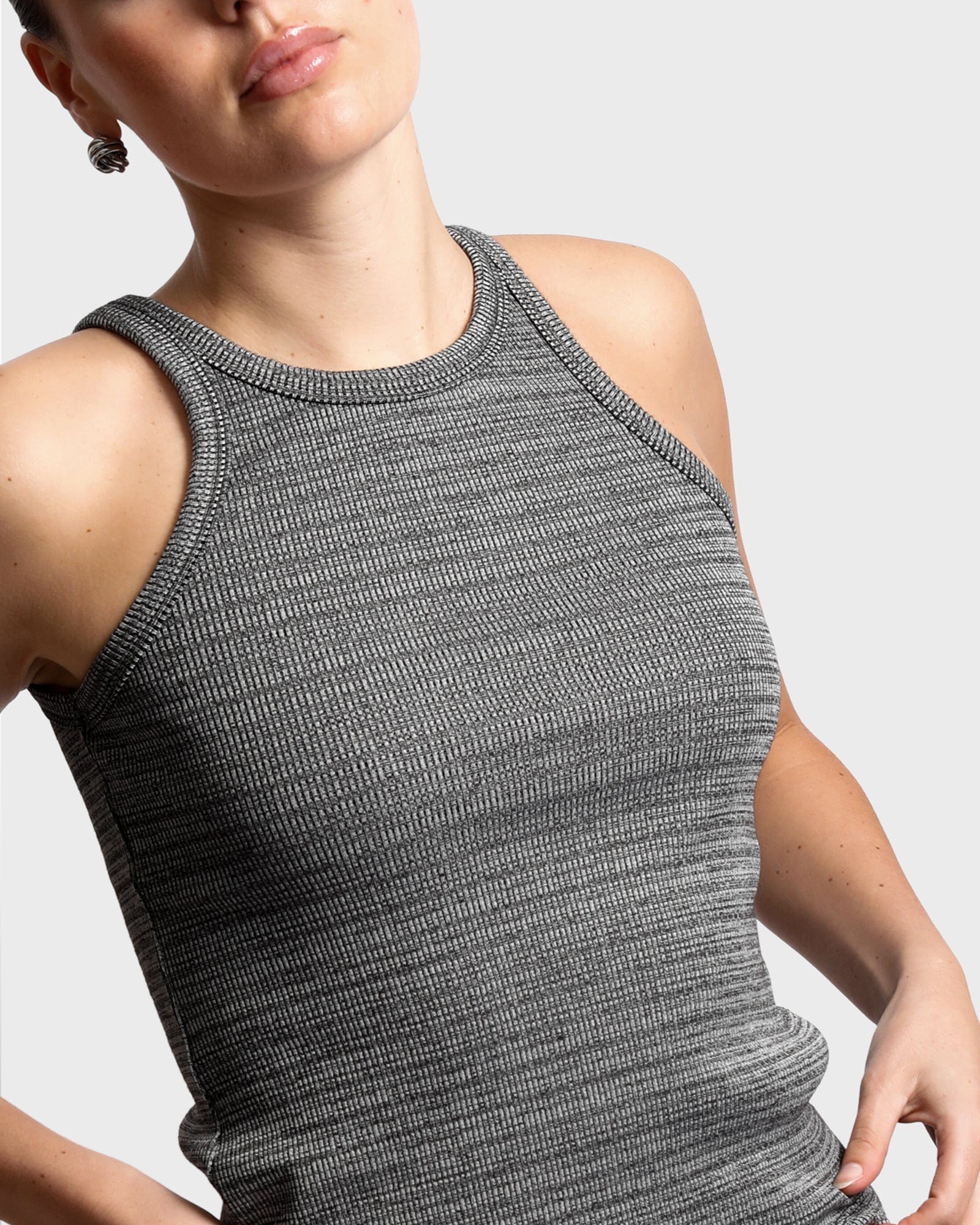 Heart Racer Singlet - Coal Black