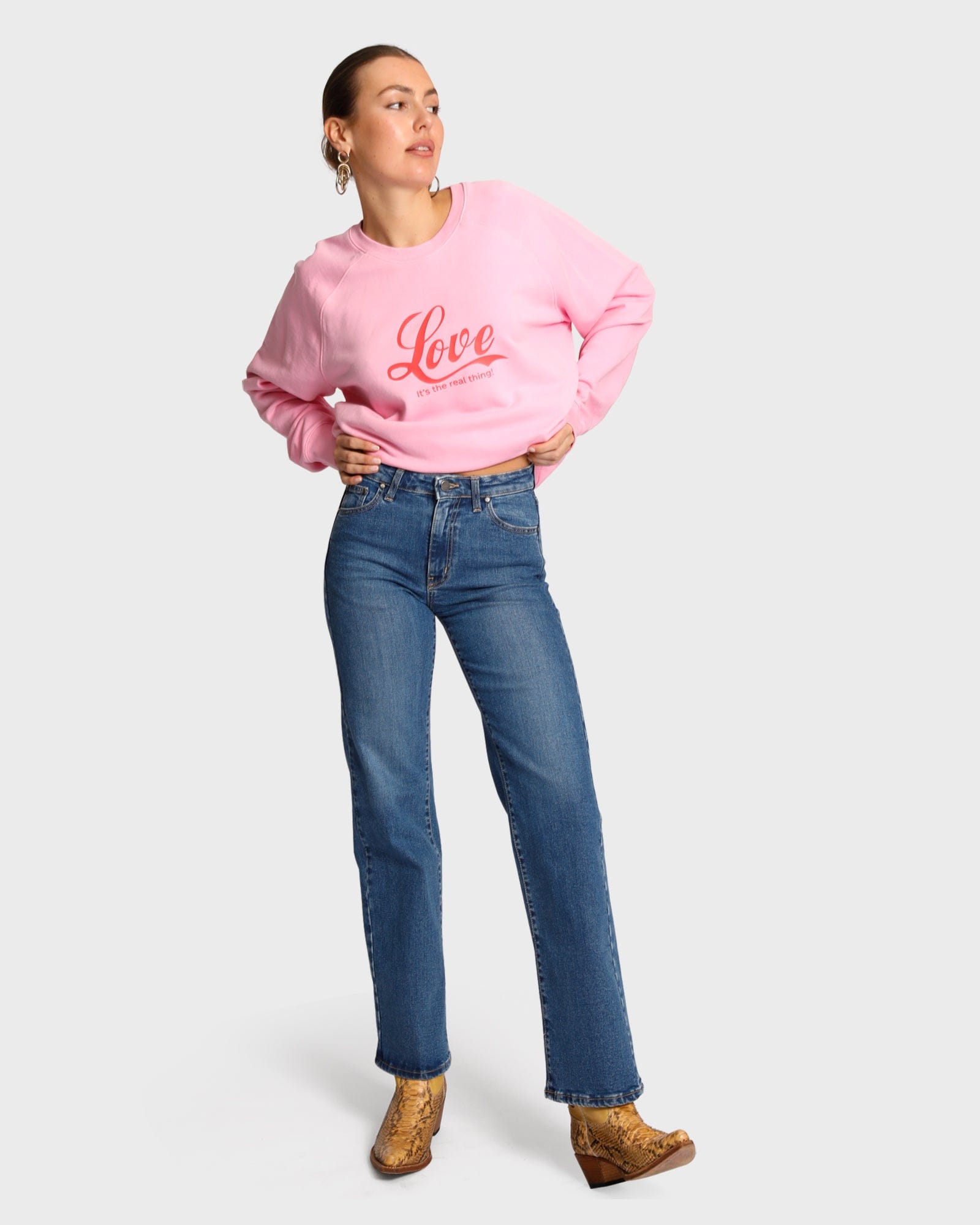 Real Thing Raglan Sweatshirt - Candy Pink