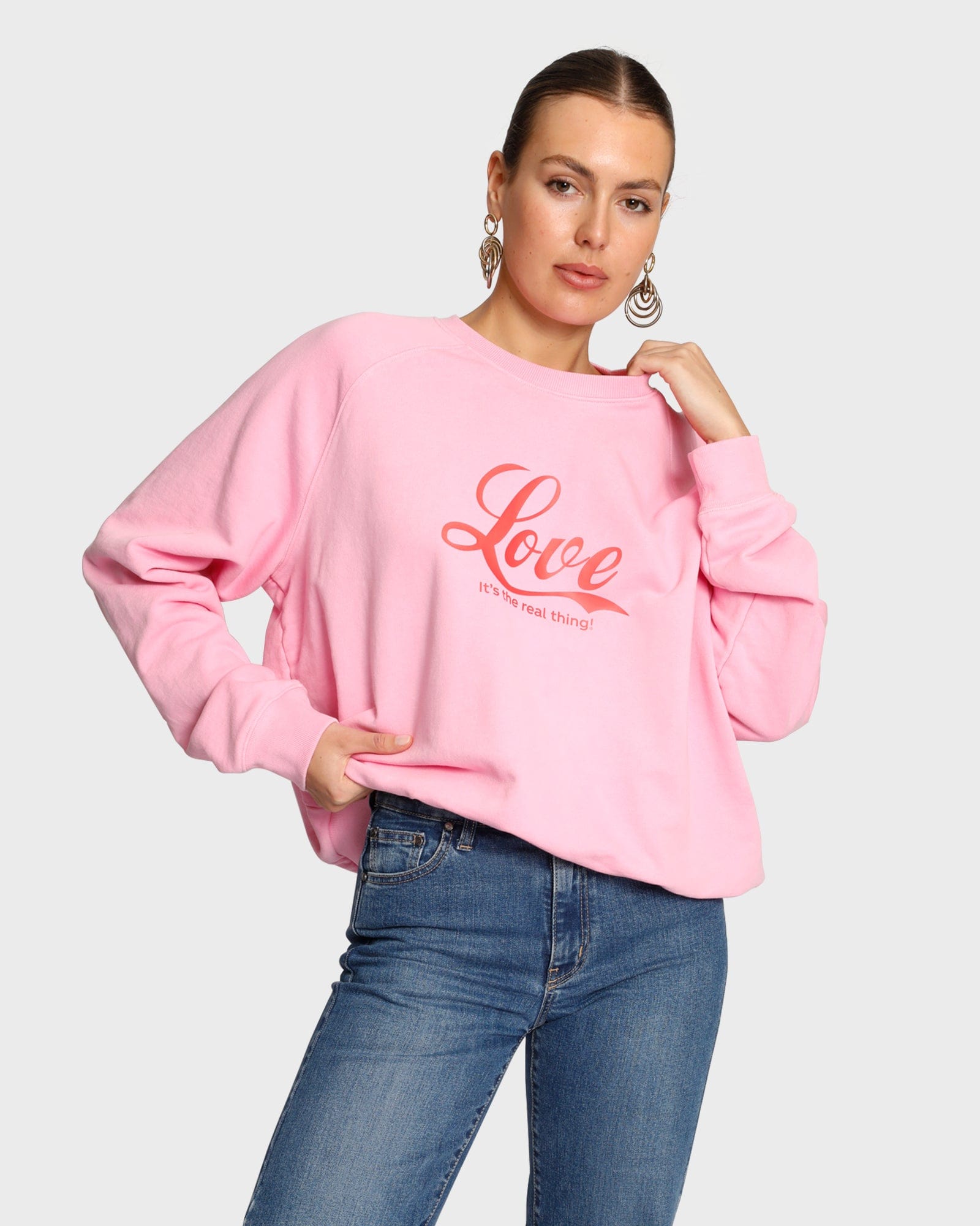 Real Thing Raglan Sweatshirt - Candy Pink