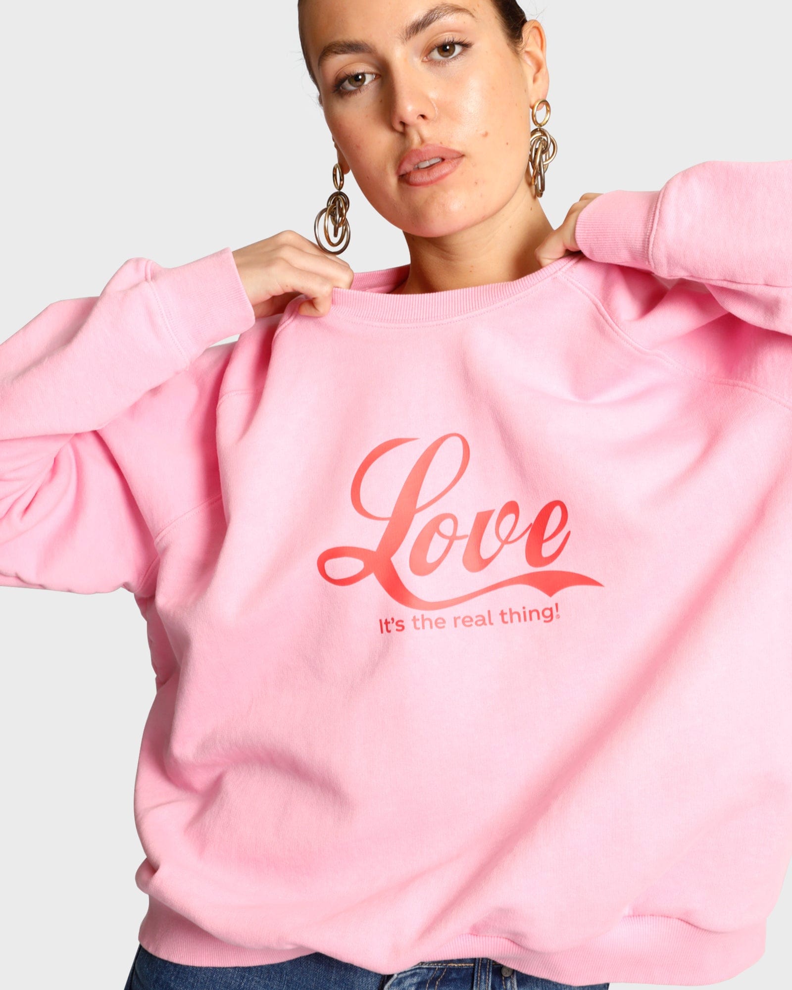 Real Thing Raglan Sweatshirt - Candy Pink