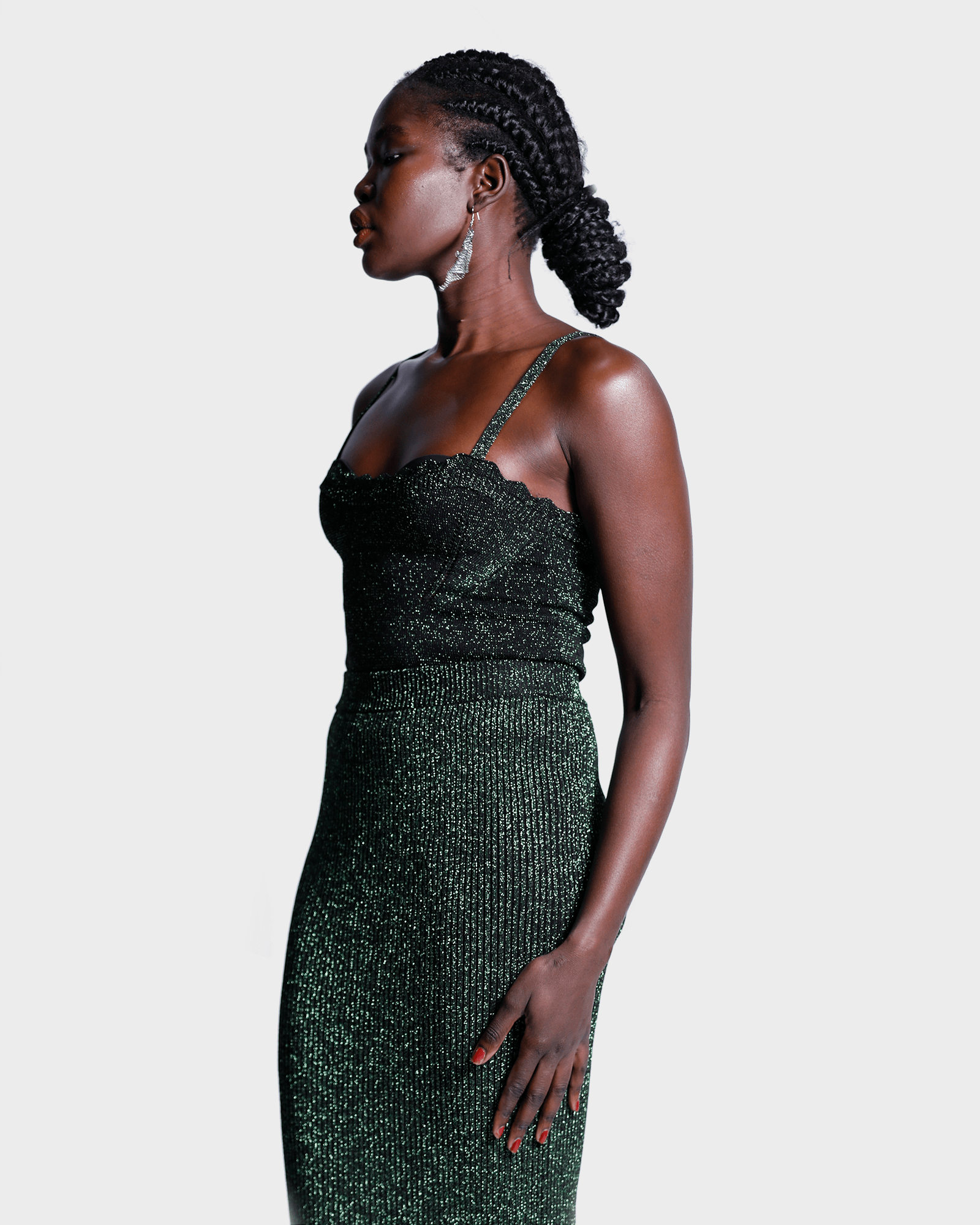 Roberta Lurex Cami - Green