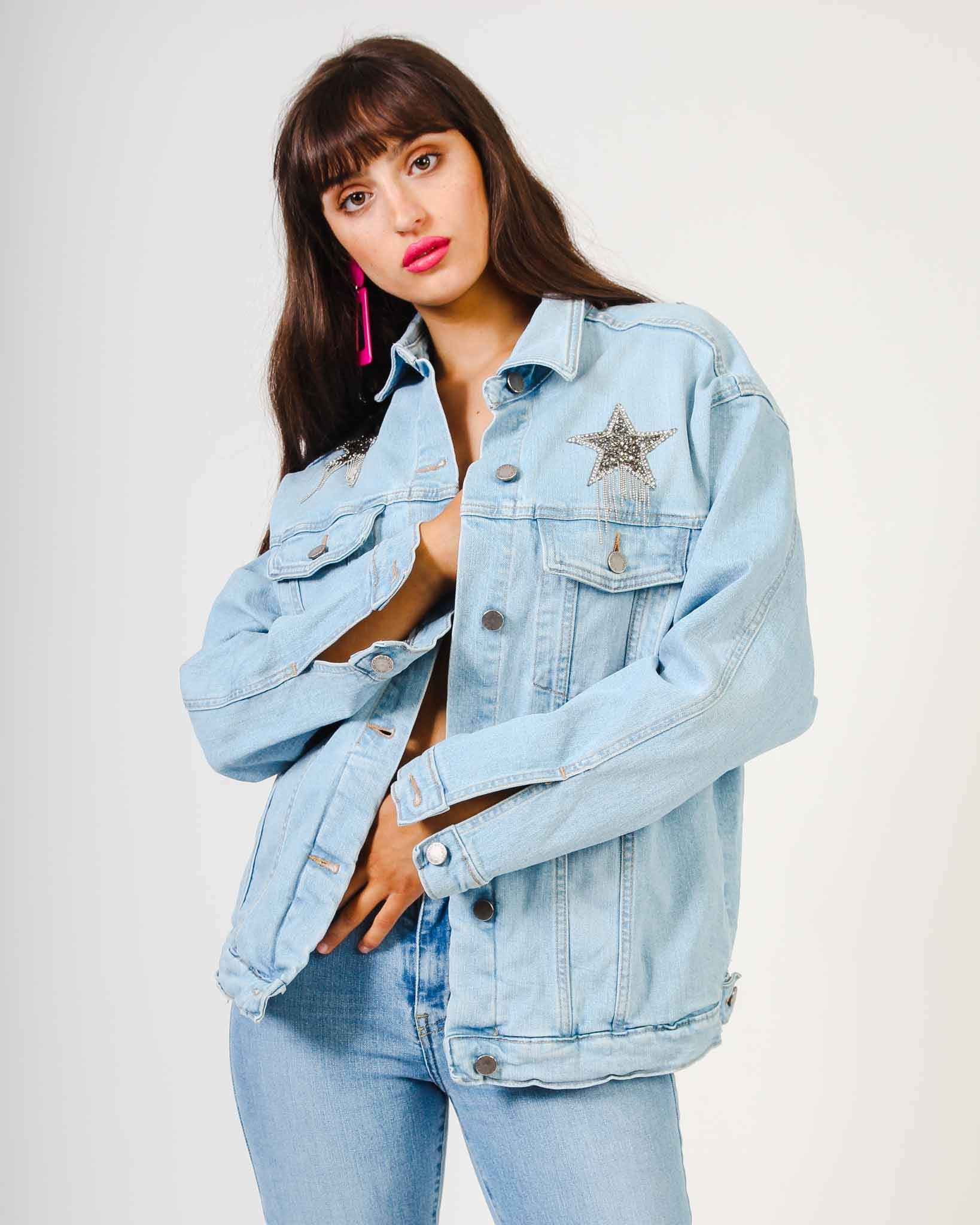 Showgirl Silver Star Denim Jacket