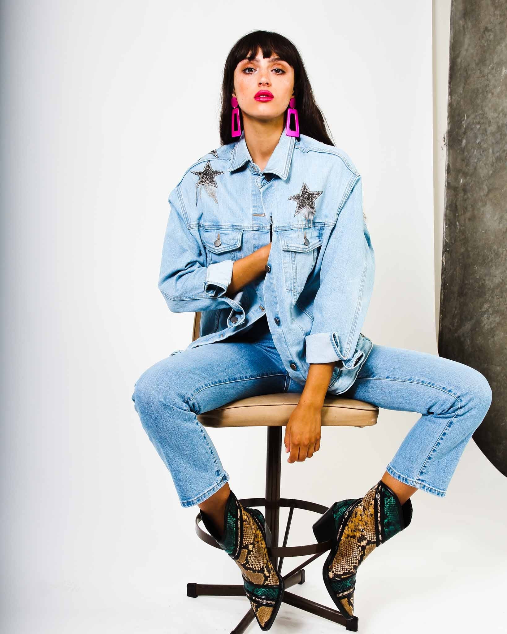 Showgirl Silver Star Denim Jacket