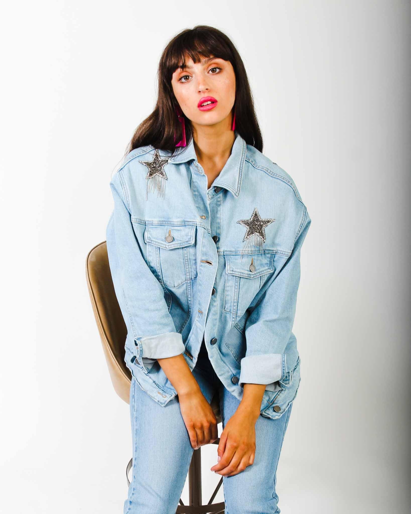 Showgirl Silver Star Denim Jacket
