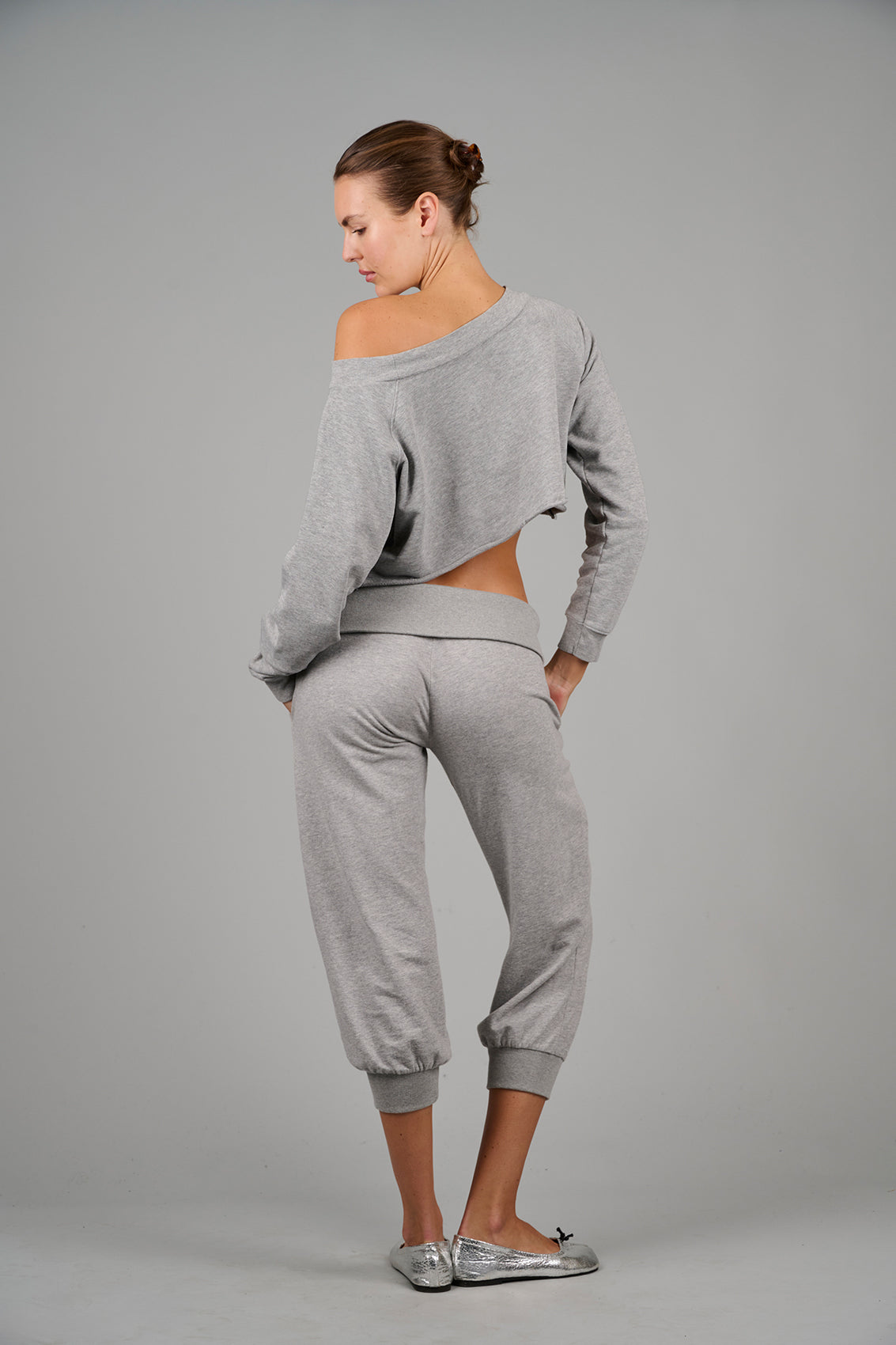 ‘Weekender’ Capri Track Pant - Grey Marl