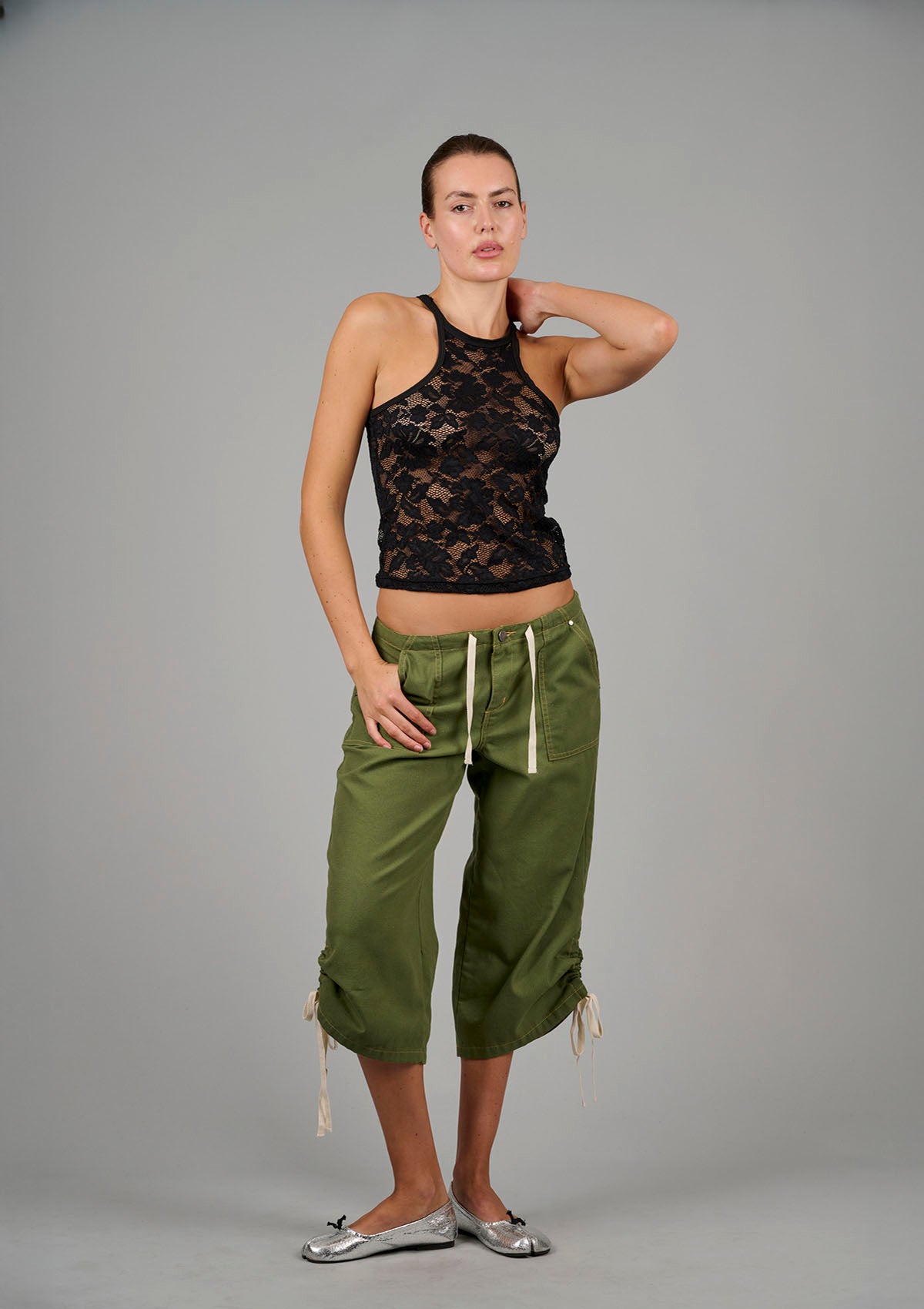 Big Bully Capri Drawstring Pant - Olive