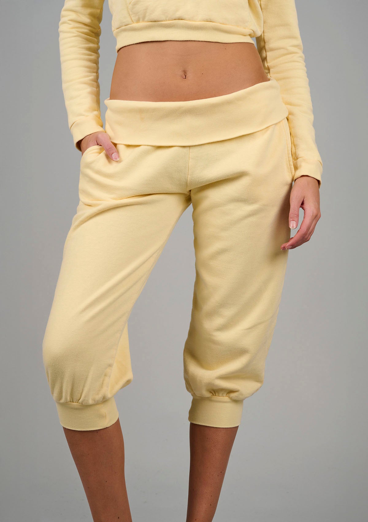 ‘Weekender’ Capri Track Pant - Lemon Yellow