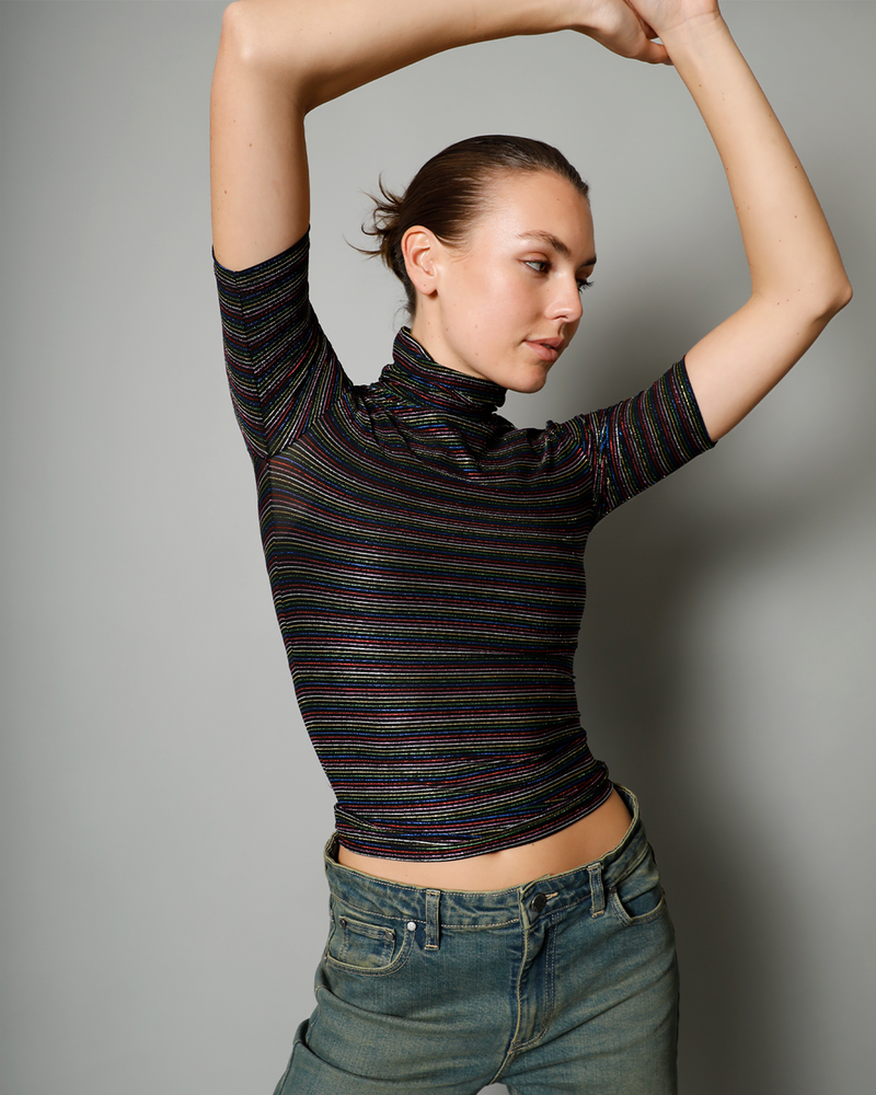 Turtleneck crop sales top short sleeve